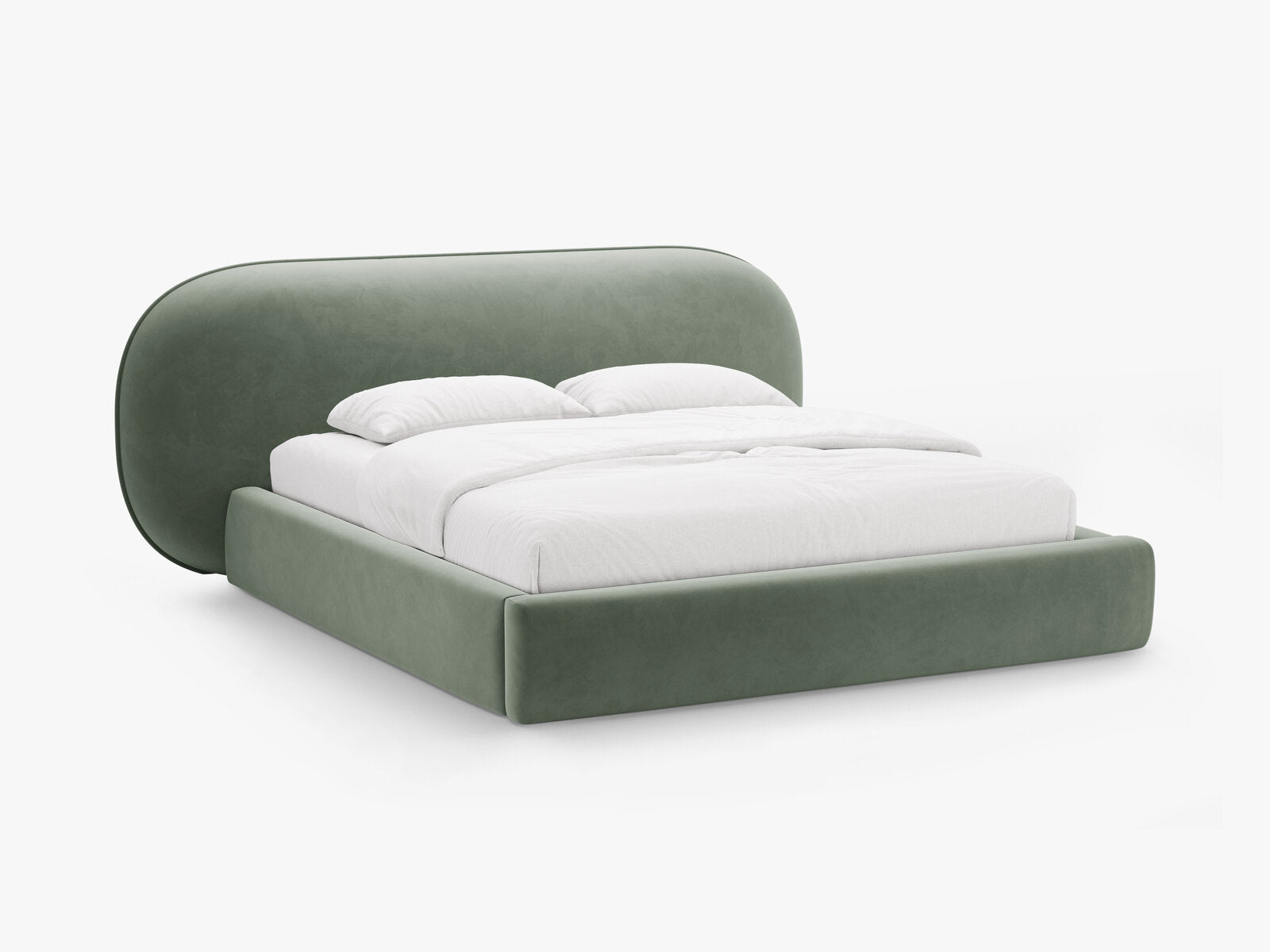 Micadoni Stauraumbett mit Kopfteil Ovalo Samt Magic Velvet Grün 200x200