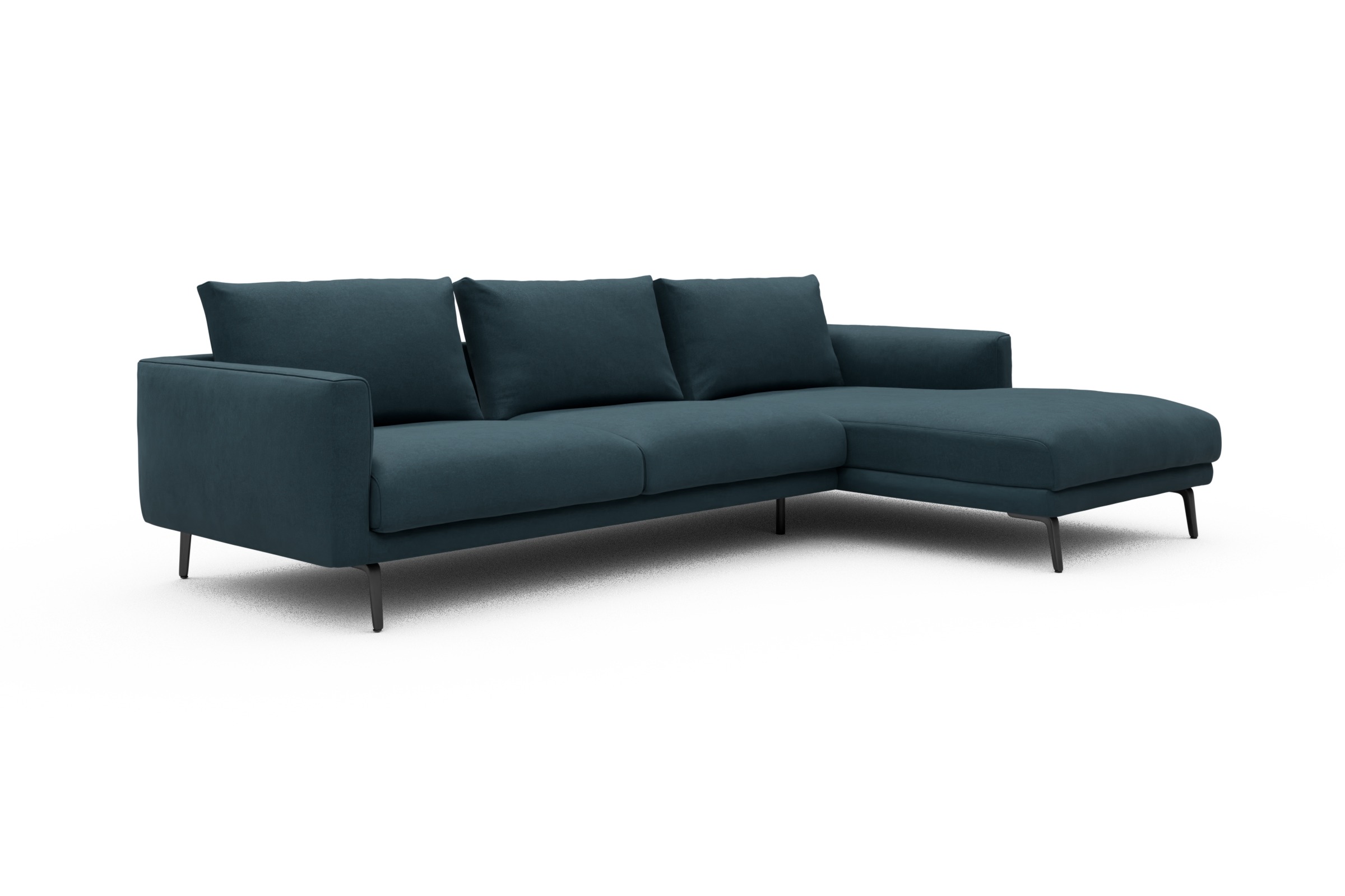 Ecksofa Karl Chaiselongue rechts mit 2,5-Sitzer Satya-Indigo