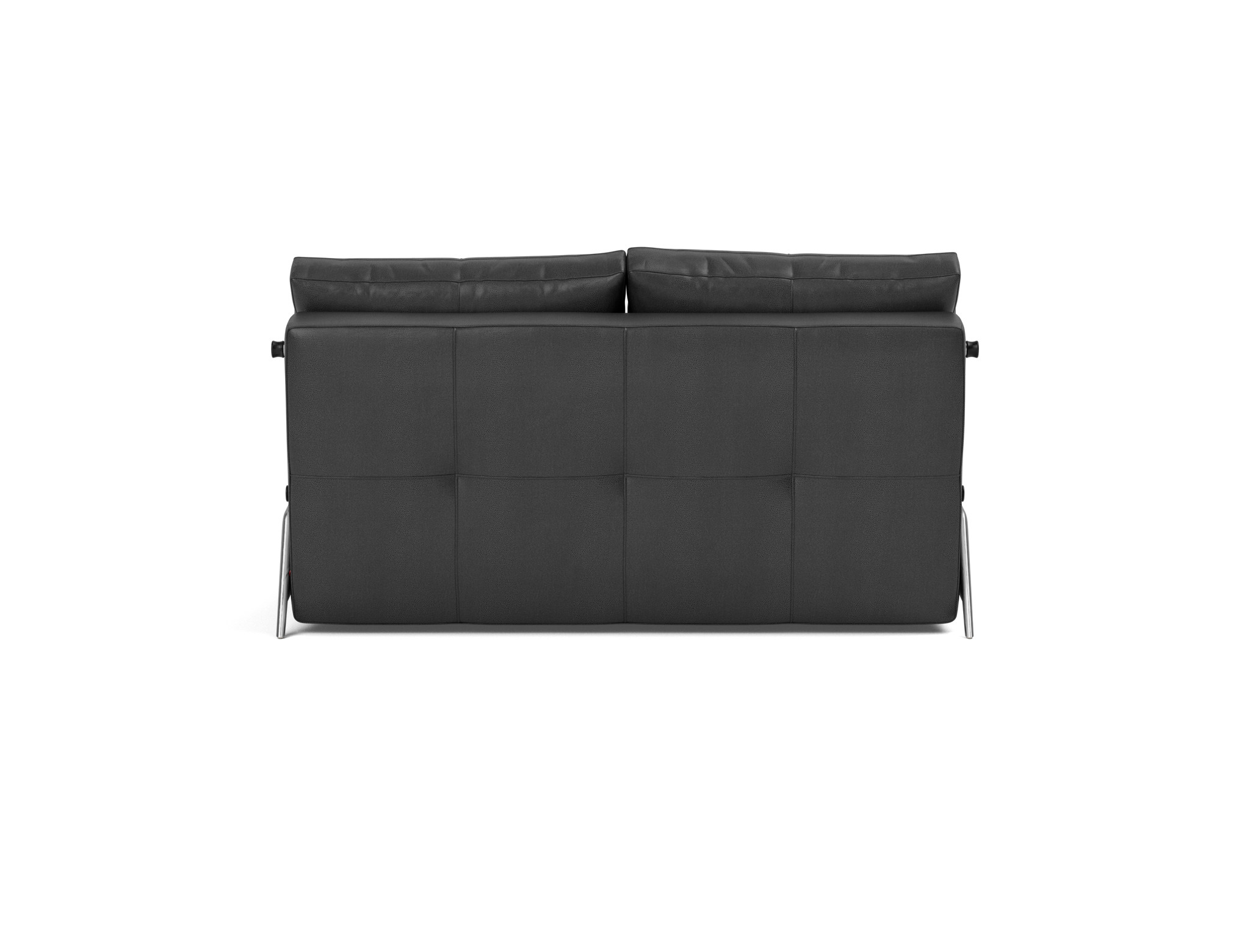 Schlafsofa Cubed 140 Lederoptik Faunal 550-Black Beine Aluminium