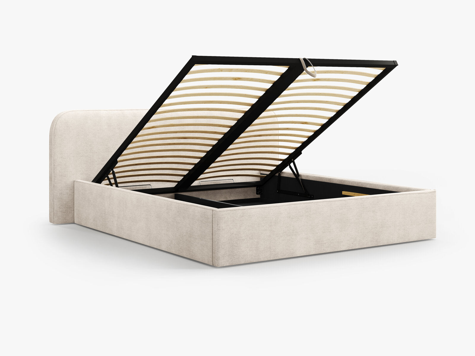 Micadoni Bett Elizabeth Strukturierter Stoff Beige 140x200