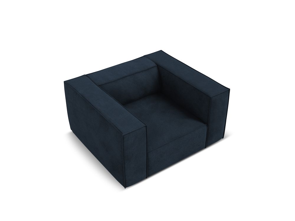 Cosmopolitan Design Sessel Turin Strukturierter Stoff Rosario Dunkelblau