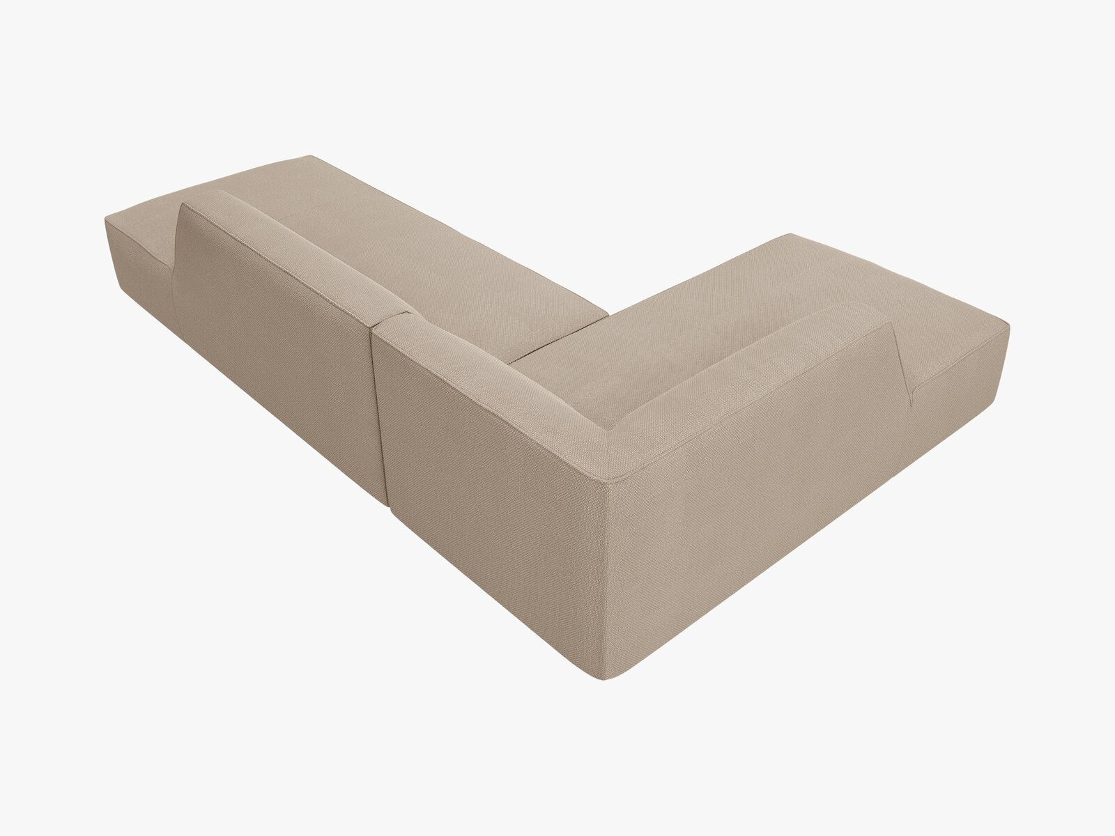 Micadoni Ecksofa Ruby 4-Sitzer Links Strukturierter Stoff Ottawa Dunkelbeige