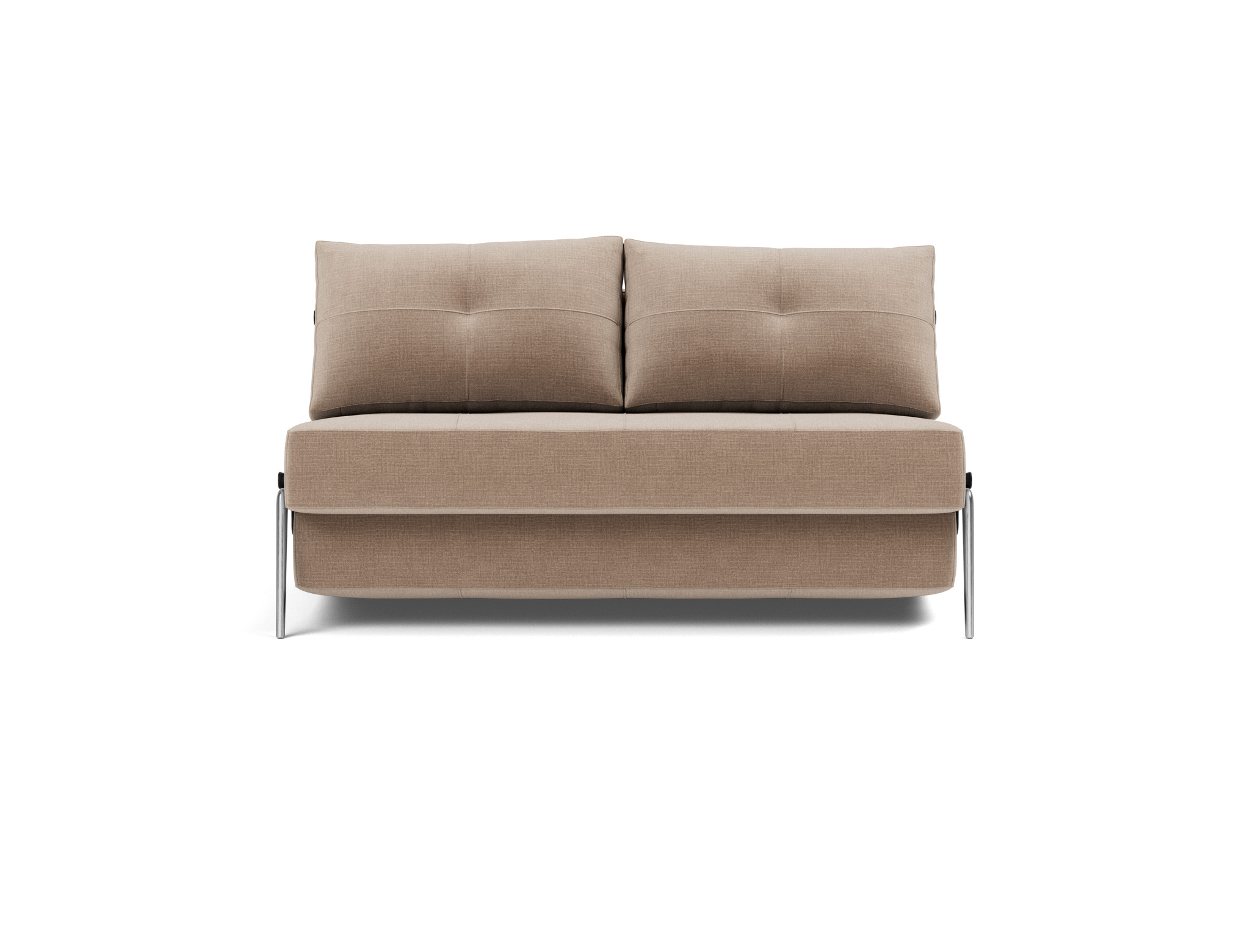 Schlafsofa Cubed 140 Chenille Esina 417-Mocha Beine Aluminium