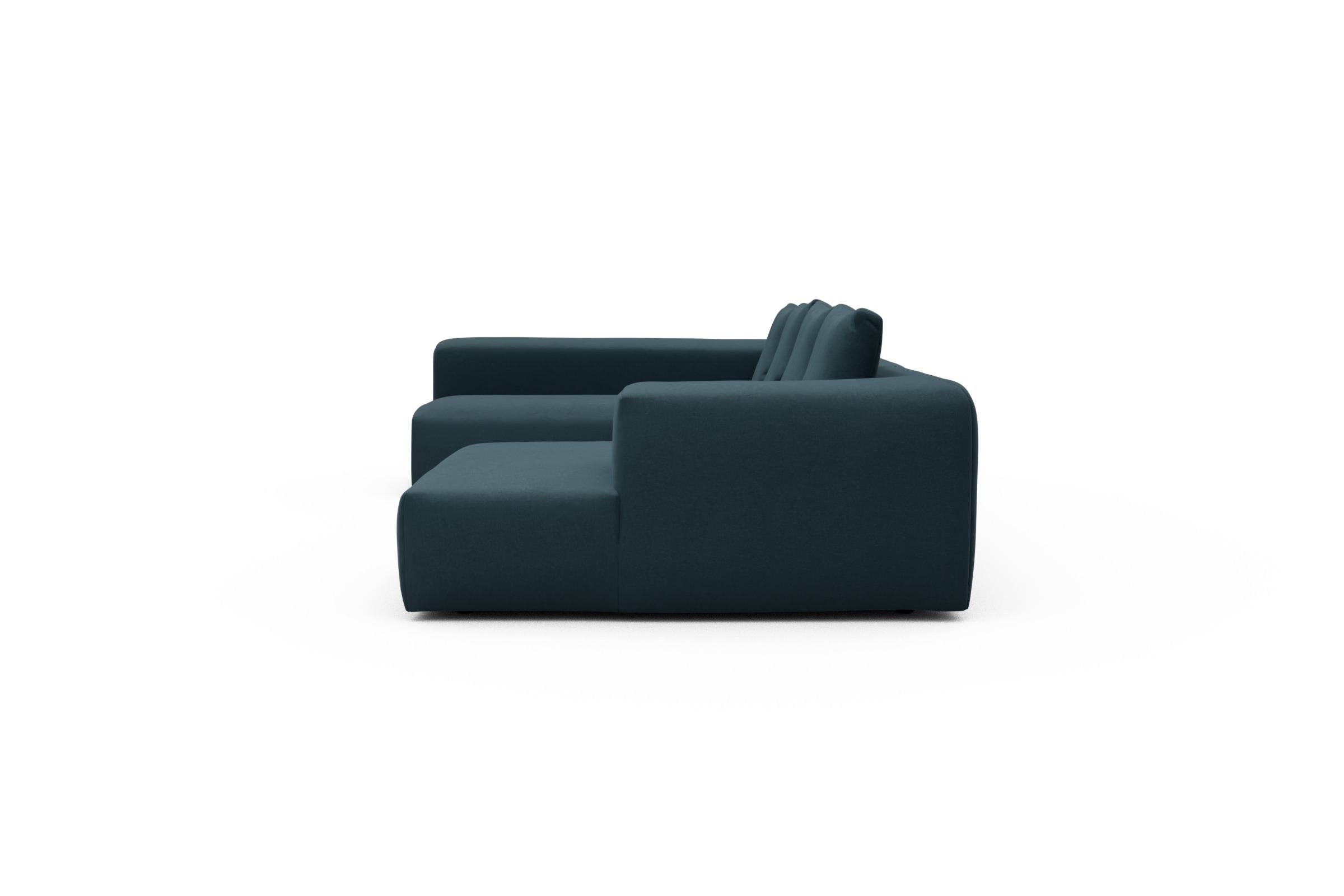 Wohnlandschaft Fred Chaiselongue rechts mit 2-Sitzer und lange Armlehne links Satya-Indigo