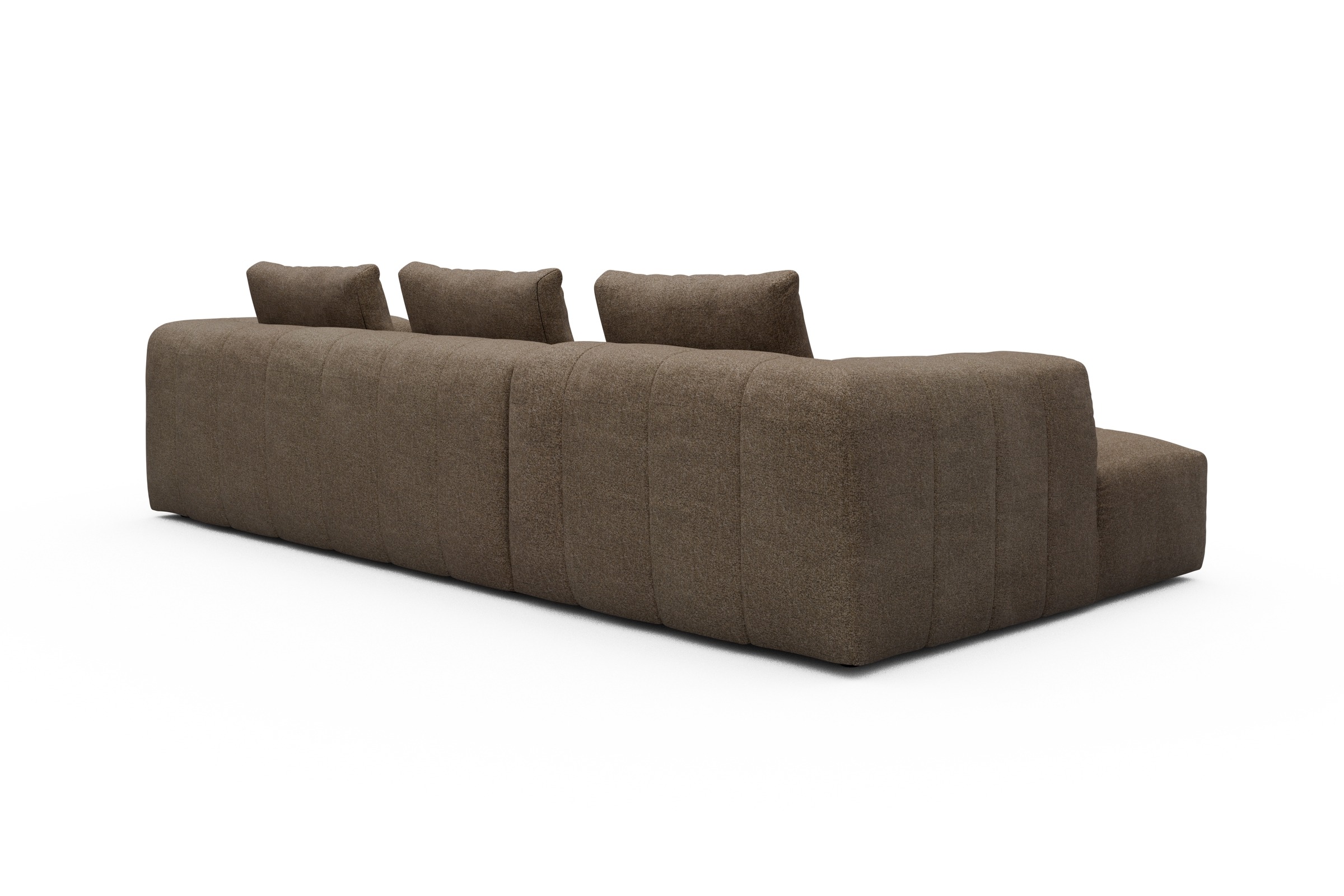 Ecksofa Hugo 2,5-Sitzer Armlehne rechts mit Chaiselongue Aivi-Khaki-Brown
