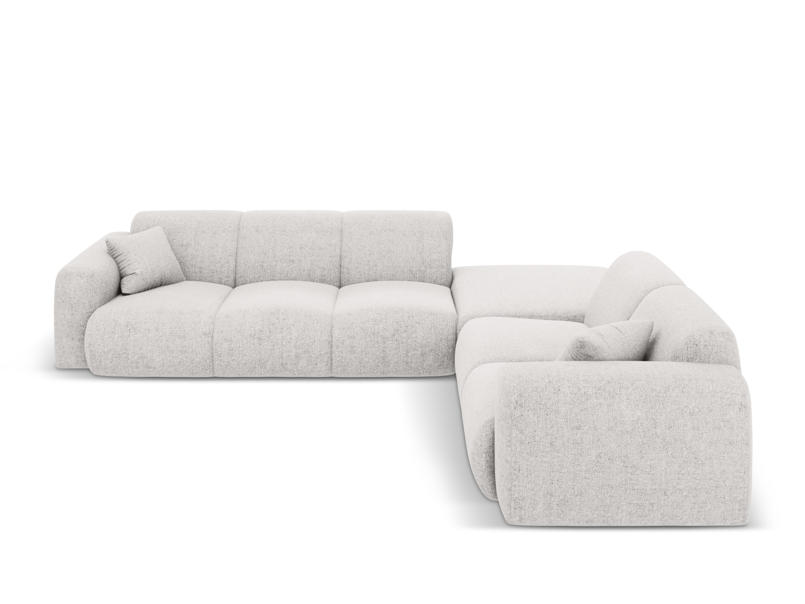 Cosmopolitan Design Ecksofa Nolio 4-Sitzer offen Chenille Haga Hellgrau Rechts