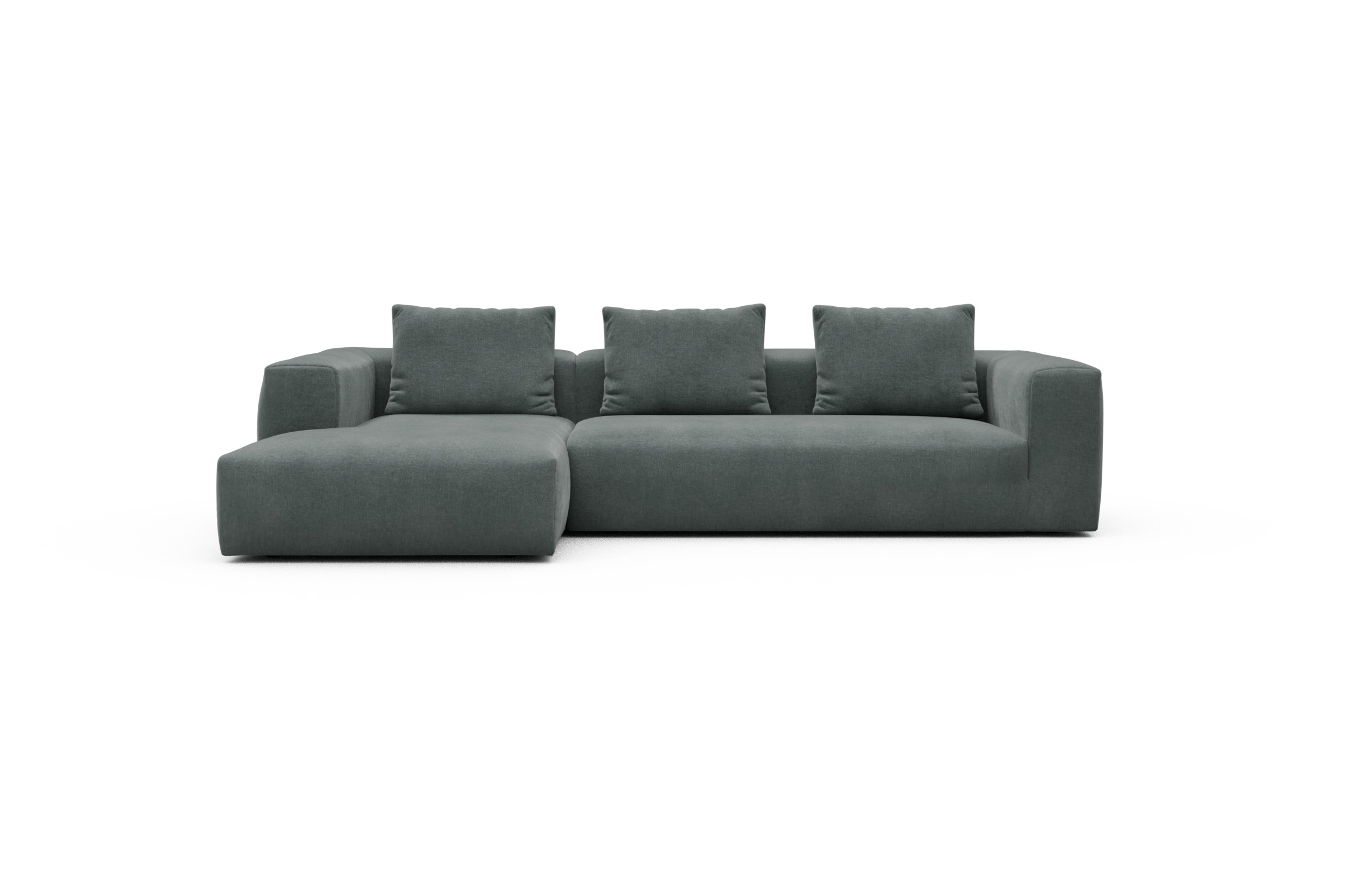Skandi Home Ecksofa Fred Chaiselongue links mit 2,5-Sitzer Smooth-Silver-Grey moebelfaktor