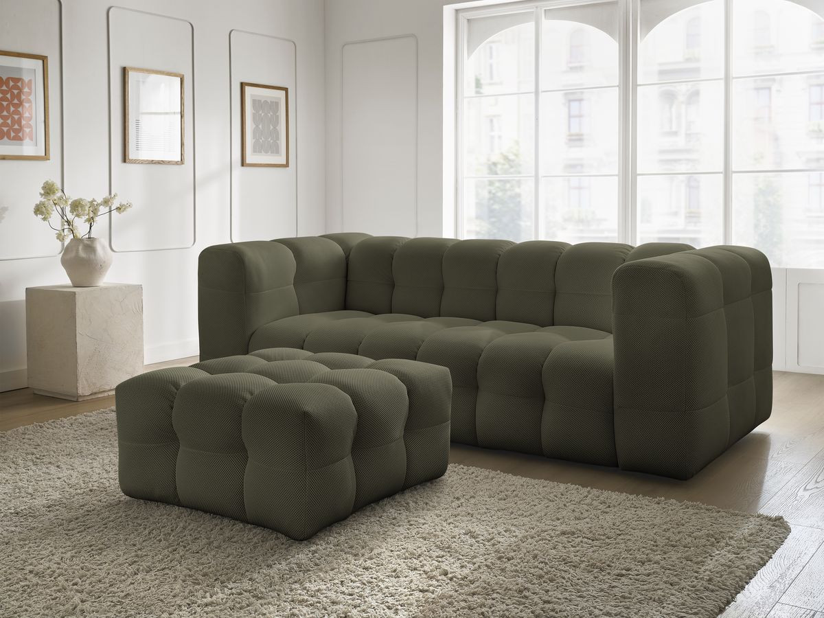 Bobochic Cloud Sofa 4-Sitzer mit Pouf Mesh-Stoff Grün