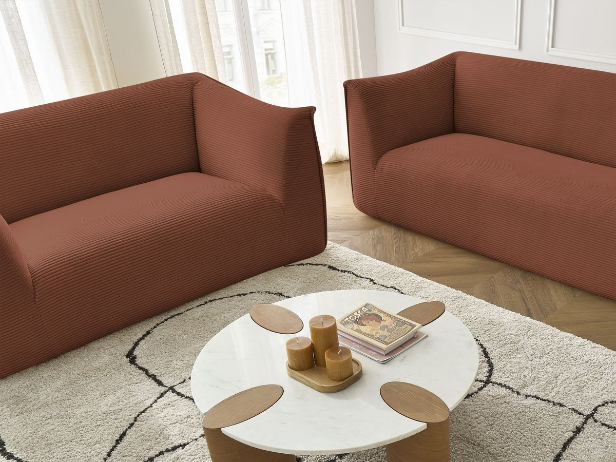 Bobochic Giorgia Sofa 5-Sitzer 412 × 100 cm Cordsamt Orange