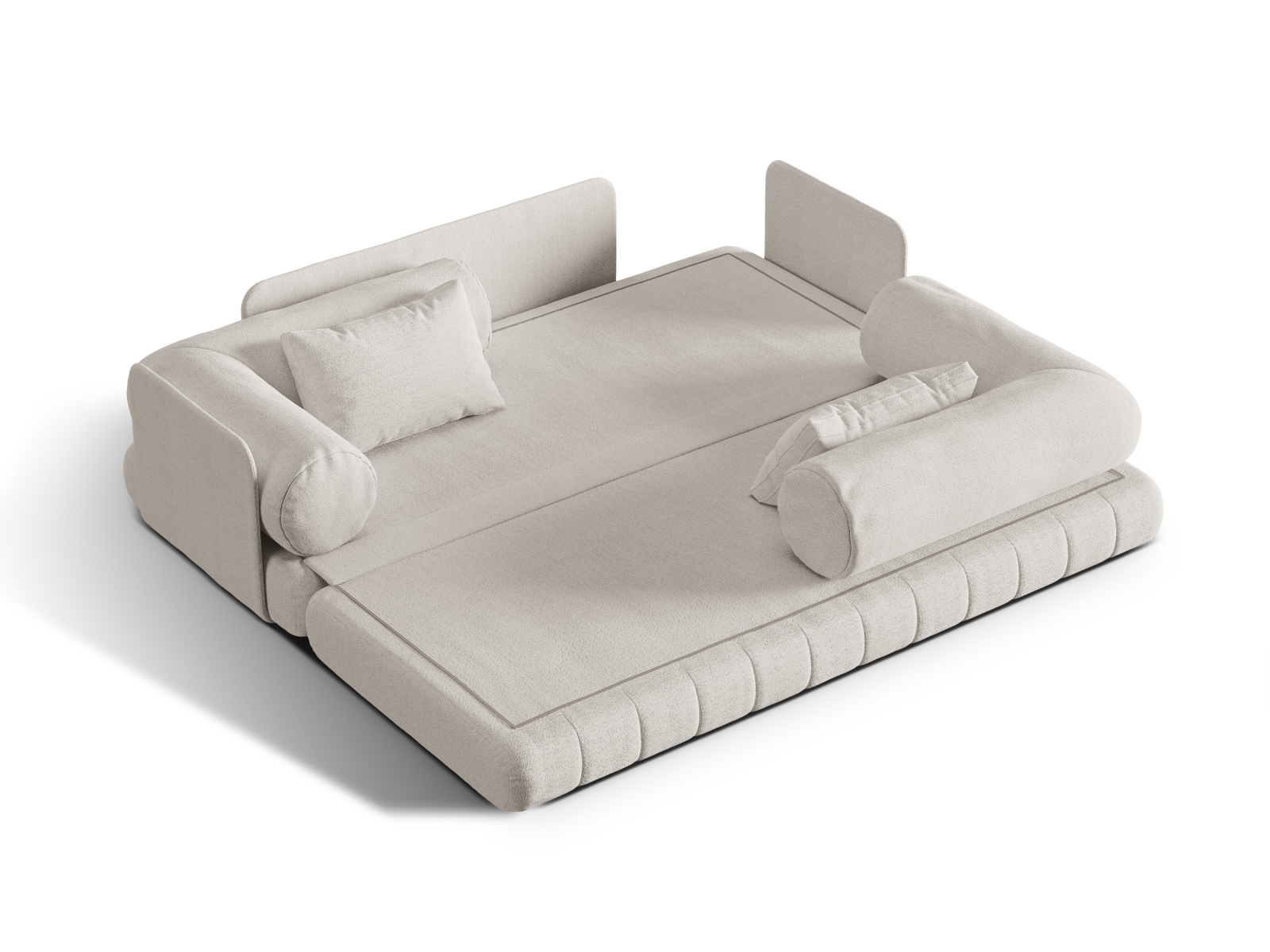 Cosmopolitan Design Schlafsofa Kemi 3-Sitzer Boucle Coral Helles Beige