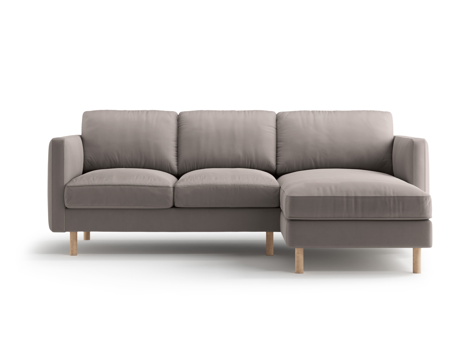 Micadoni Ecksofa Eden 3-Sitzer Rechts Samt Warmes Grau