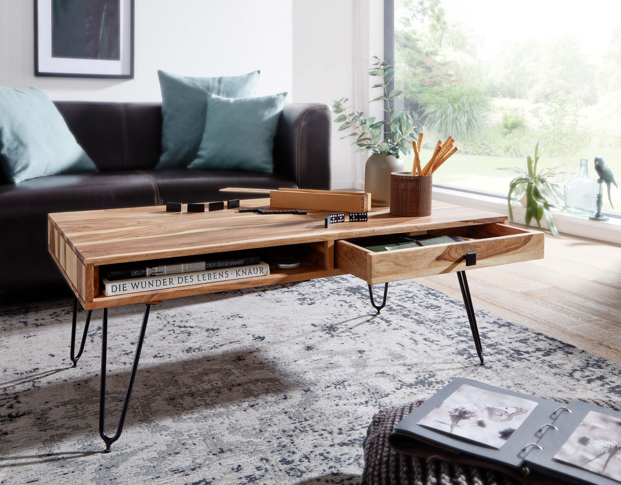 Couchtisch Agdenes Massivholz Akazie