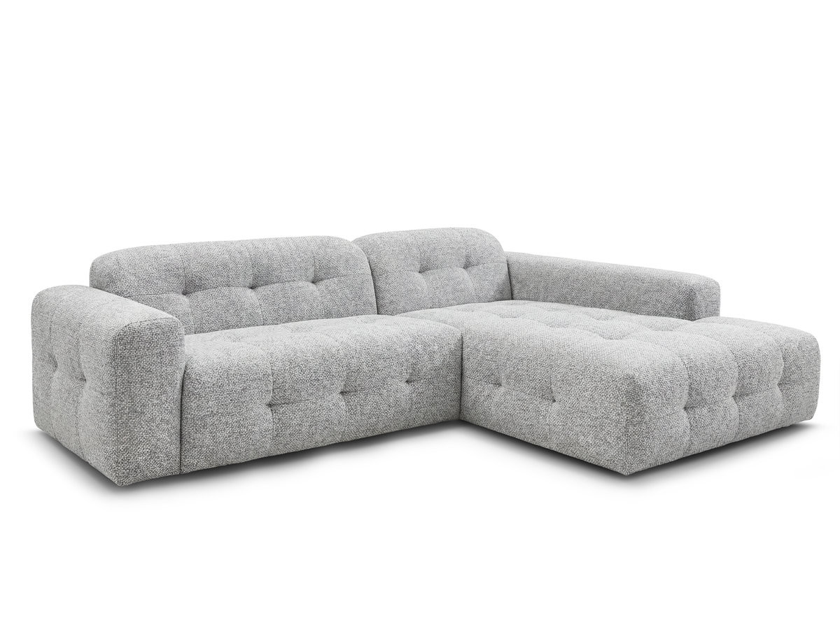 Bobochic Laura Ecksofa Melange-Stoff Hellgrau Ecke rechts