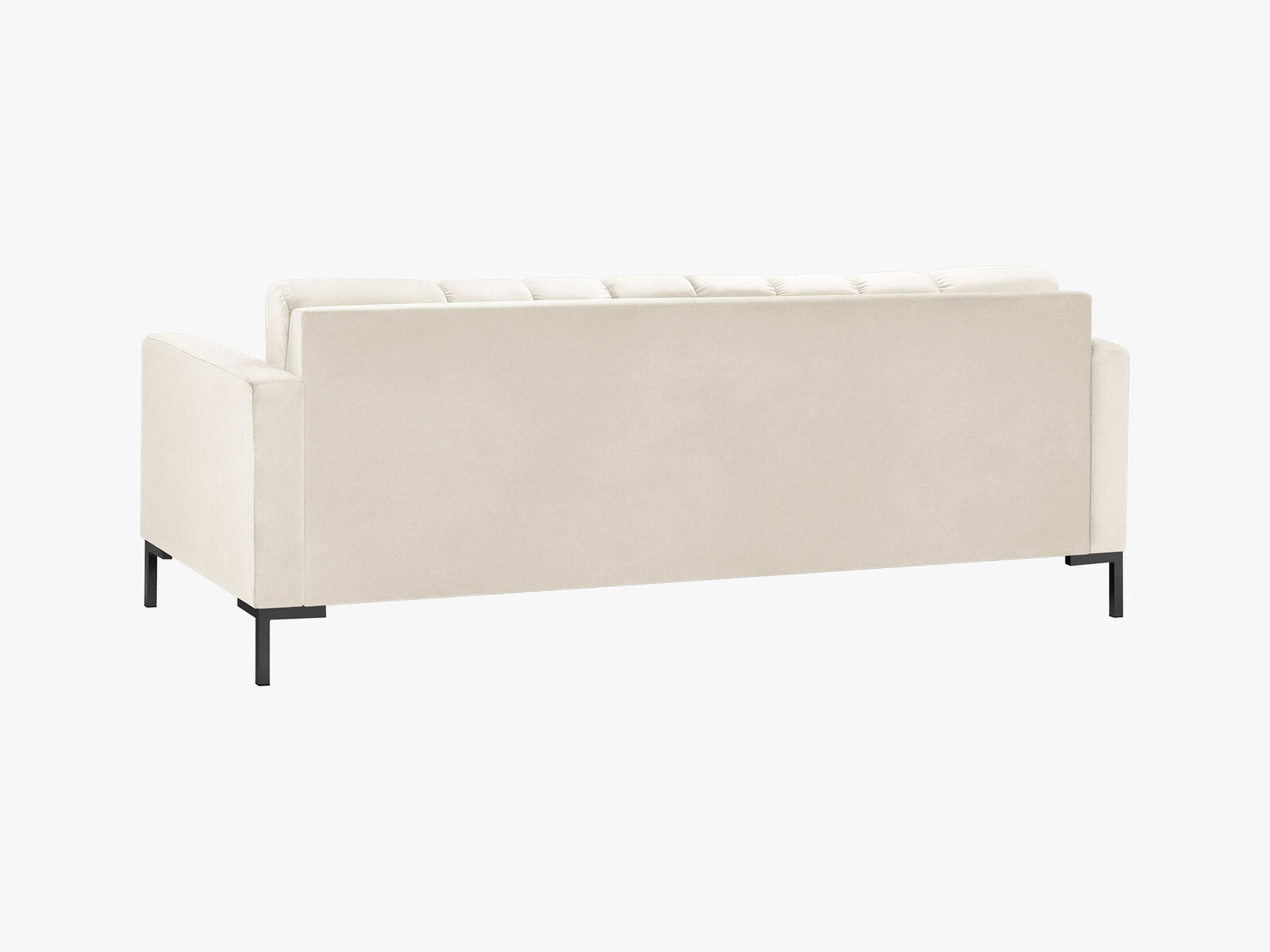 Micadoni Sofa Mamaia 3-Sitzer Samt Bluvel Helles Beige schwarze Beine