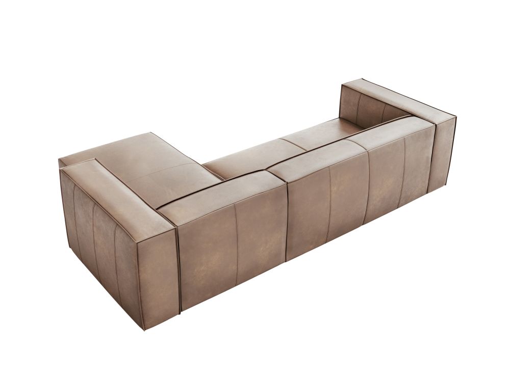 Cosmopolitan Design Ecksofa Turin 5-Sitzer Leder Granada Dunkelbeige Rechts