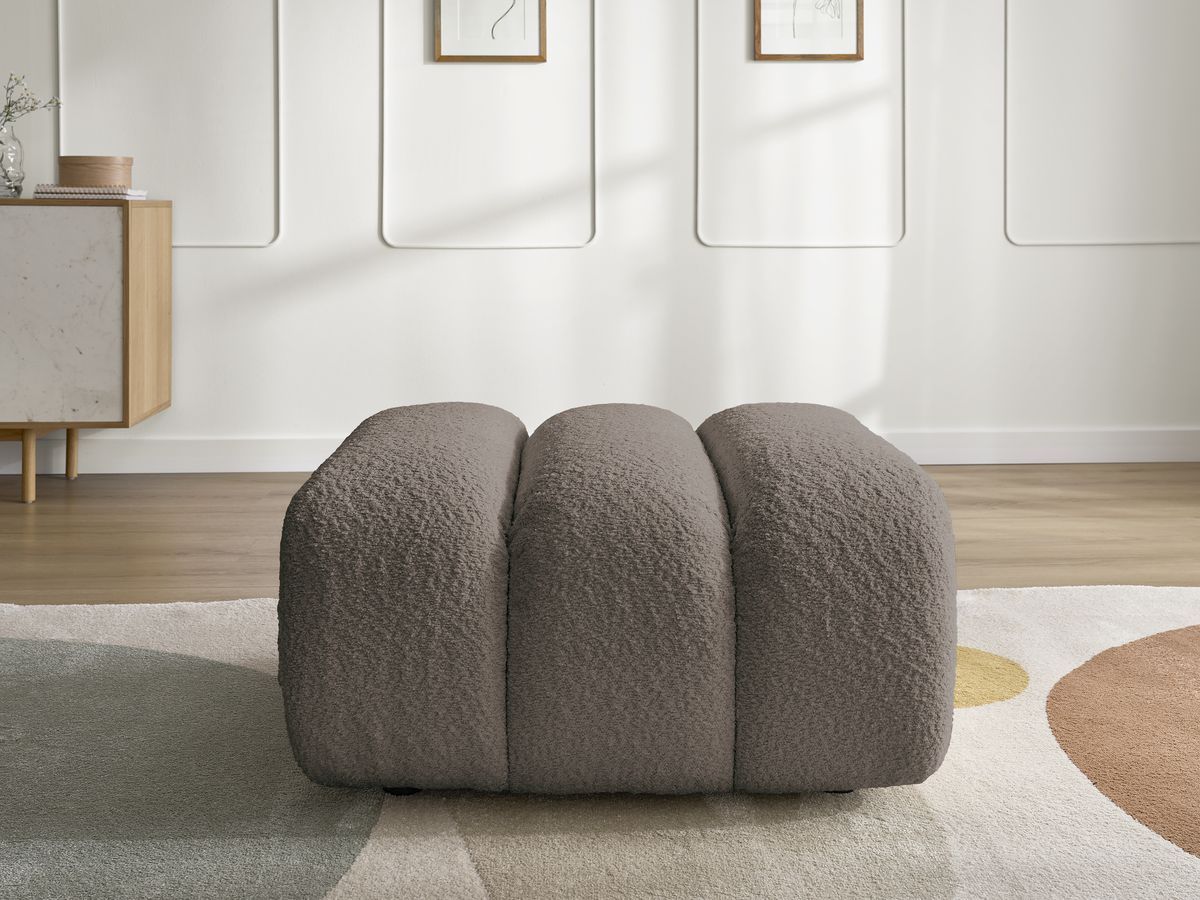 Bobochic Talia Pouf Bouclé-Stoff Braun