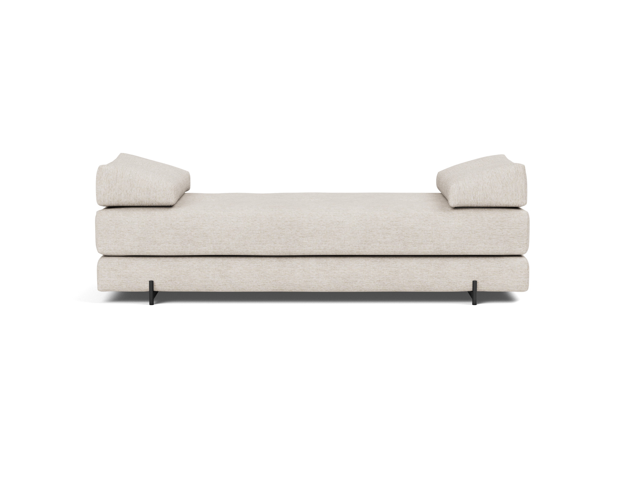 Tagesbett Sigmund Chenille Yuveno 470-Natural Beine Indu schwarz