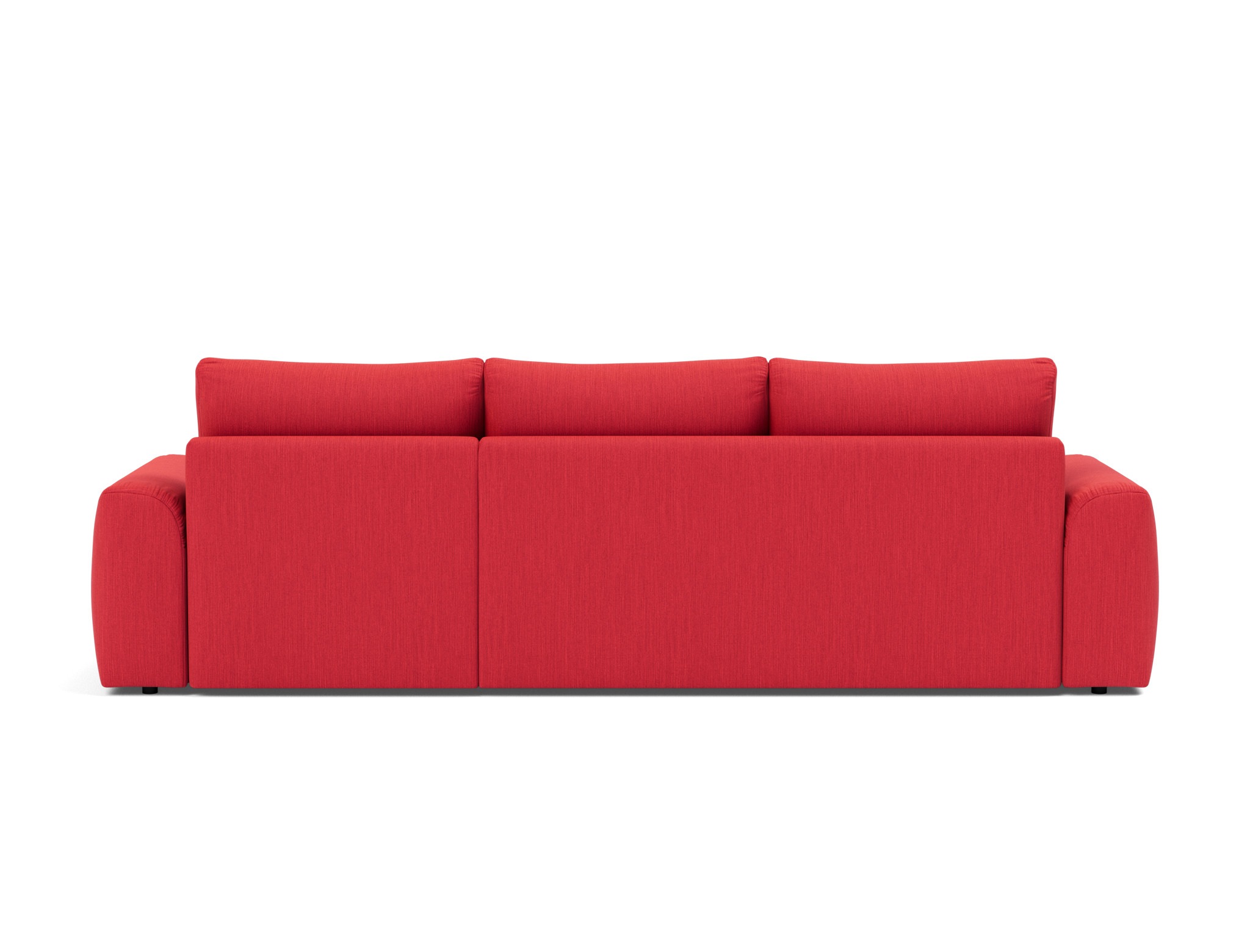 Schlafsofa Norum mit Chaiselongue und Chunky-Armlehnen Flachgewebe Elegance 511-Red