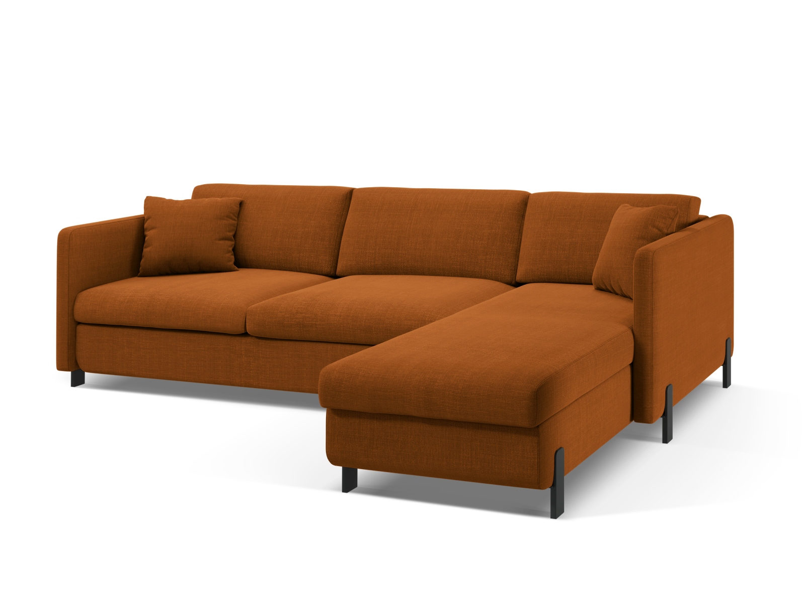 Micadoni Schlaf-Ecksofa Gloria 4-Sitzer Rechts Strukturierter Stoff Ziegel 205x140