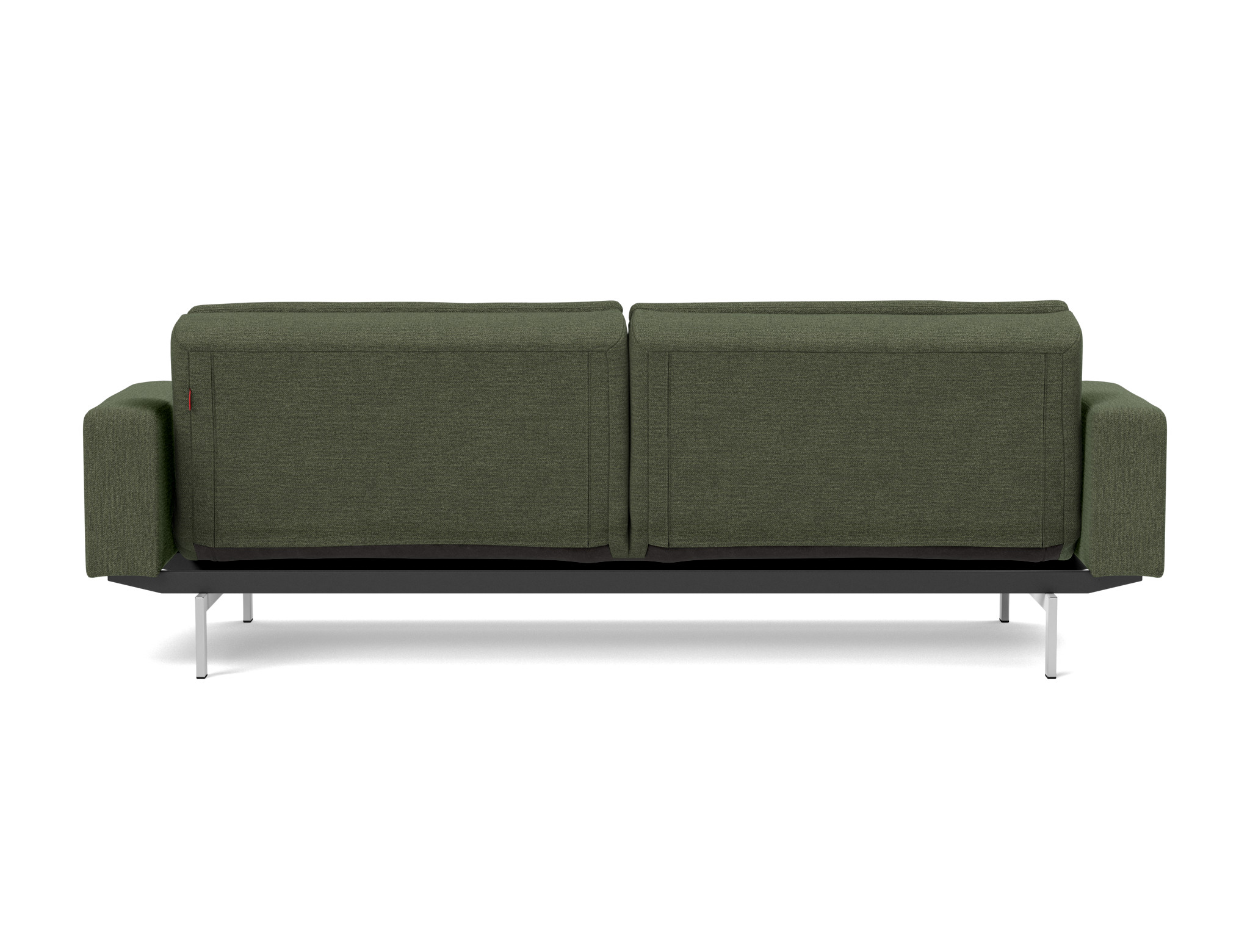 Schlafsofa Dublexo mit Armlehnen Strukturierter Stoff Taura 353-Forest Beine Chrom