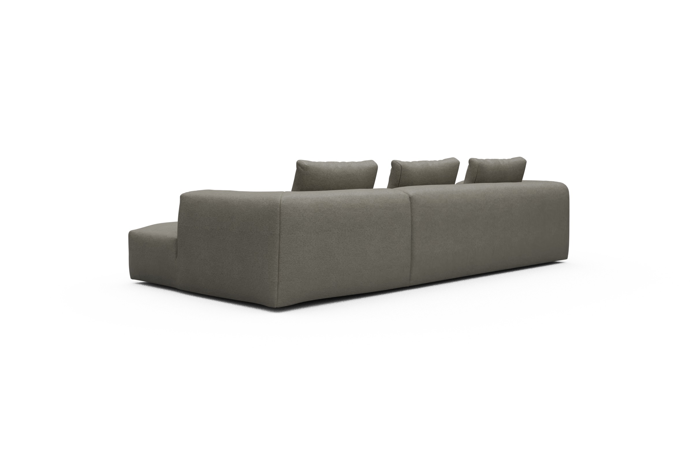 Ecksofa Fred Chaiselongue rechts mit 2,5-Sitzer Denari-Warm-Grey