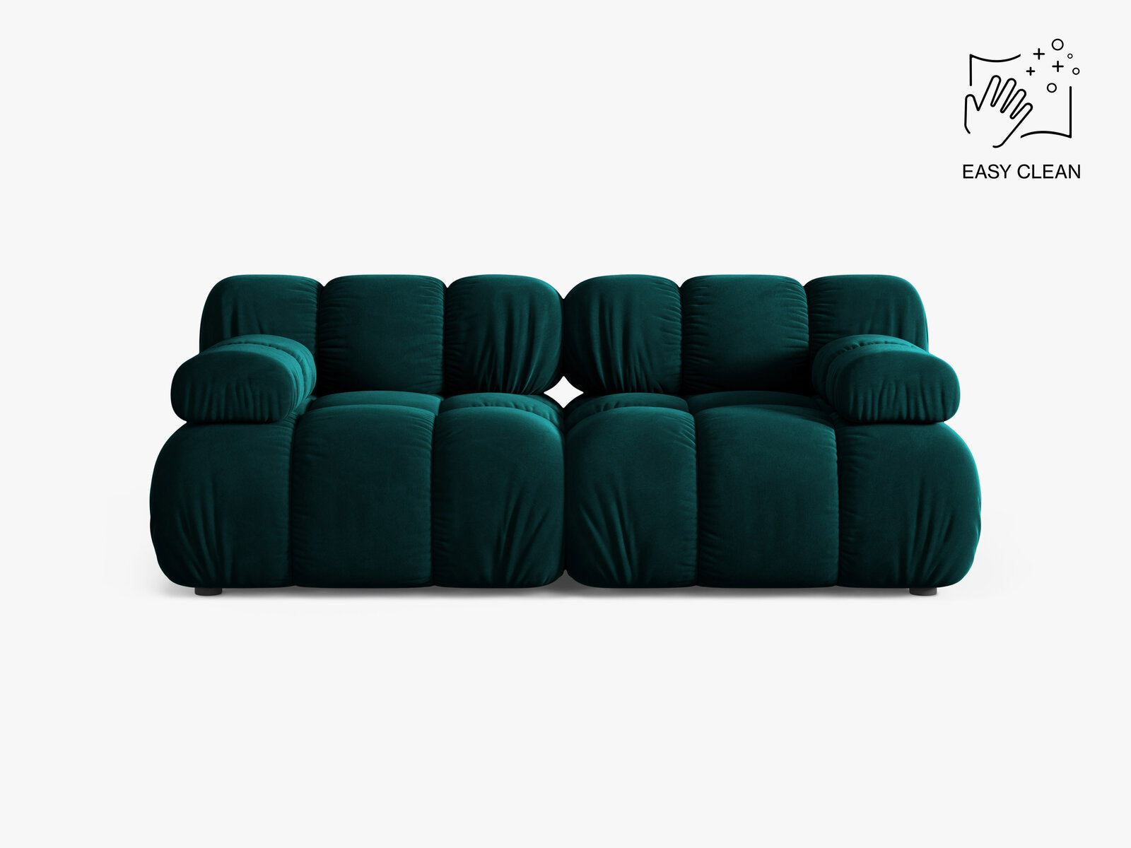 Micadoni Modulares Sofa Bellis 2-Sitzer Samt Venus Dunkel Petrol