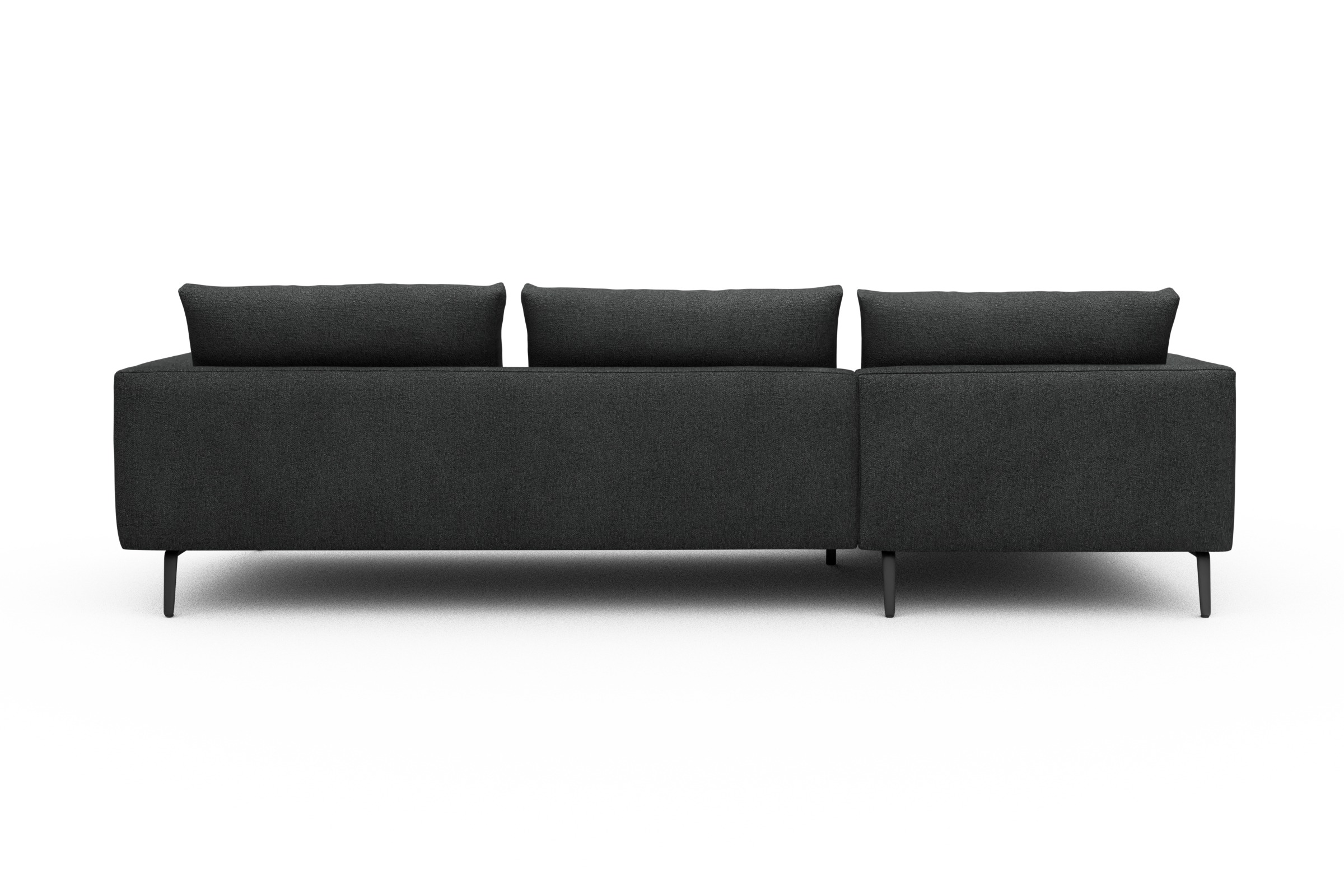 Ecksofa Karl Chaiselongue links mit 2,5-Sitzer Boucle-Charcoal