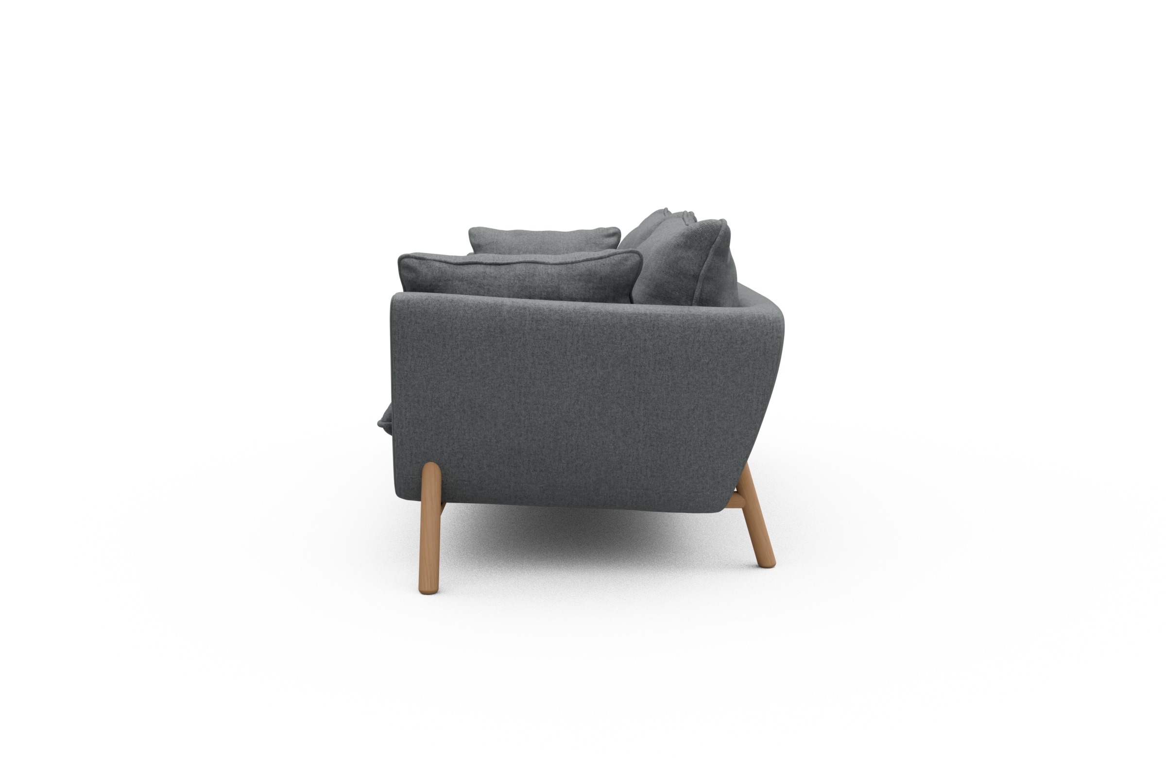 Sofa Emil PREMIUM 3-Sitzer Beinfarbe Eiche Natur Casone-Gravel-Grey
