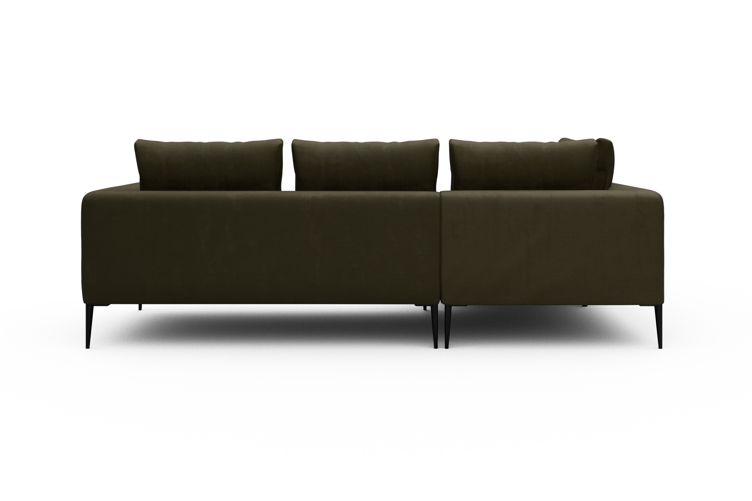 Ecksofa Paul Relax-Ecke links mit 2-Sitzer Cordufine-Pine-Green