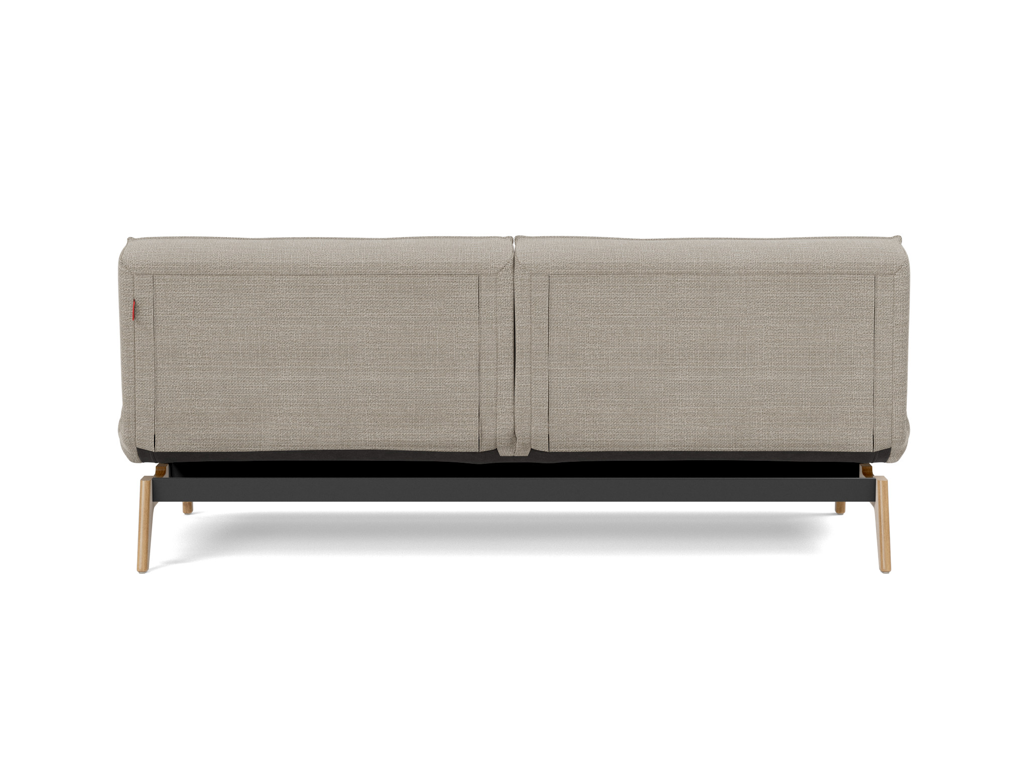 Schlafsofa Splitback Strukturierter Stoff Kenya 579-Gravel Beine Eiche