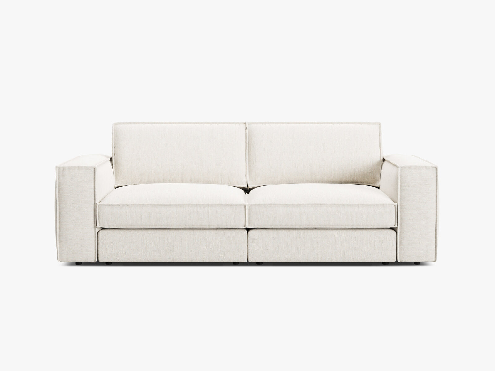Micadoni modulares Sofa Pola 3-Sitzer Strukturierter Stoff Babel Weiß