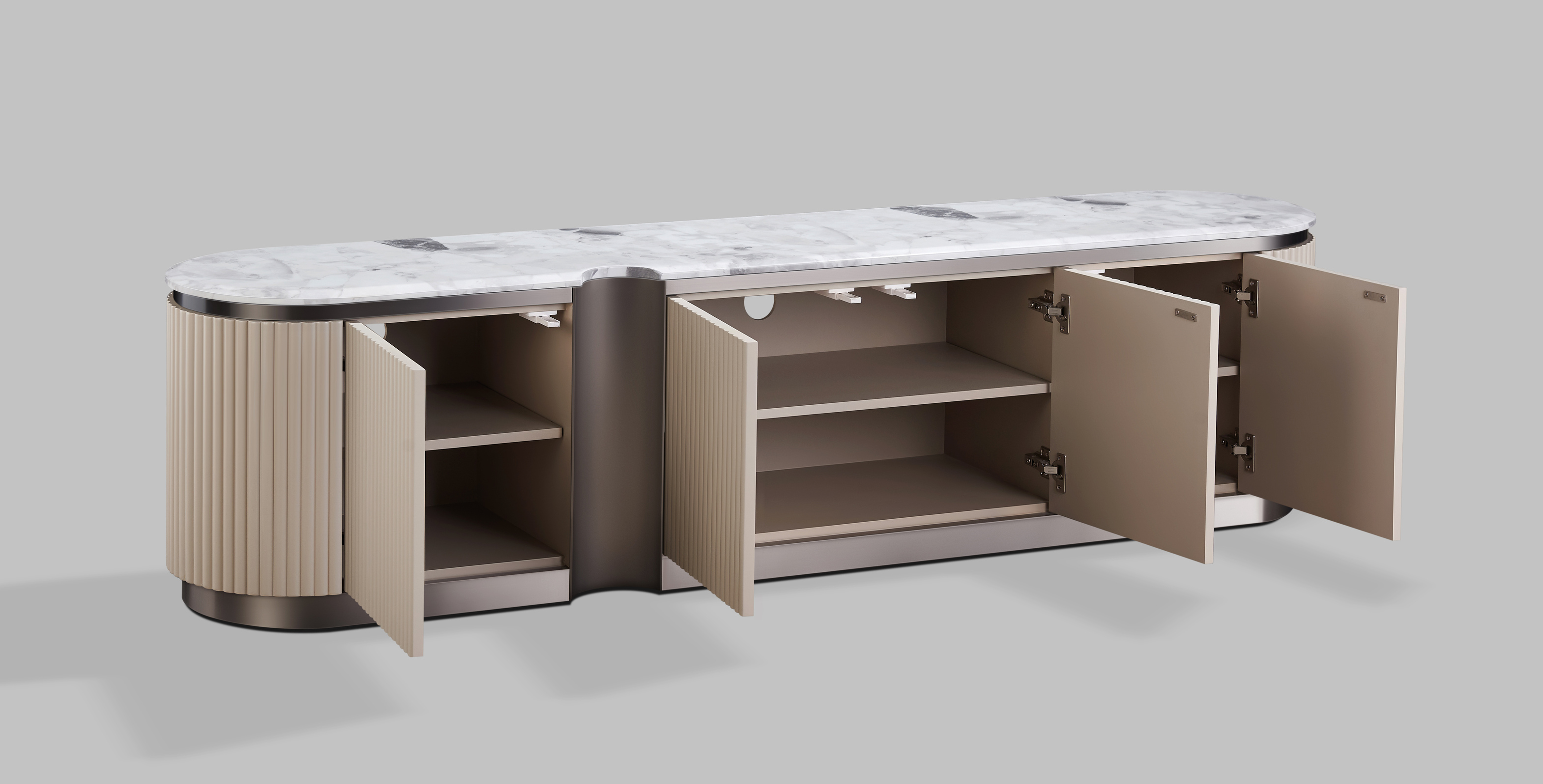 Livin Hill TV-Sideboard Stilig Beige, vernickelt ST916C
