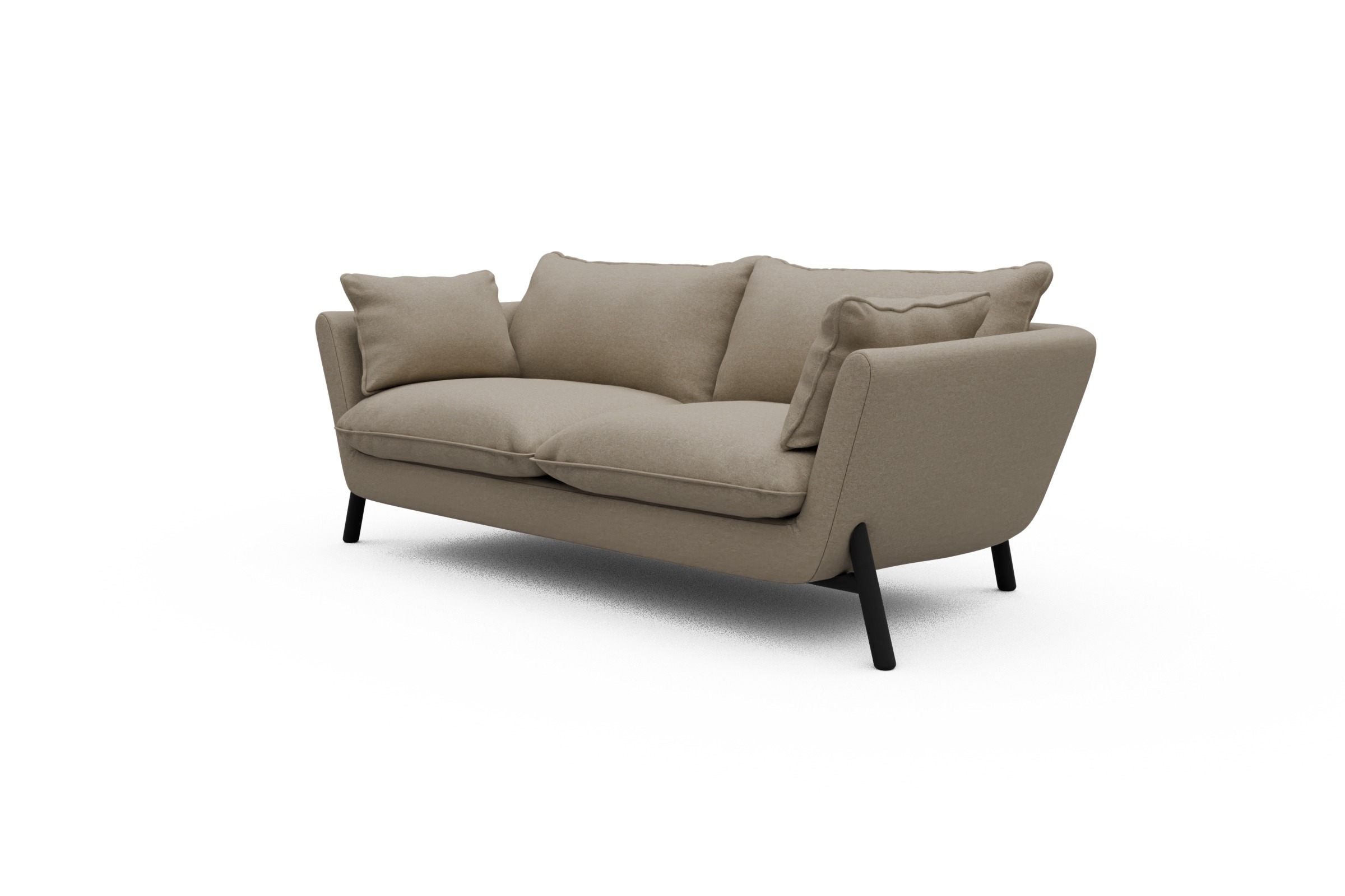 Sofa Emil PREMIUM 2-Sitzer Beinfarbe Eiche Schwarz Satya-Natural