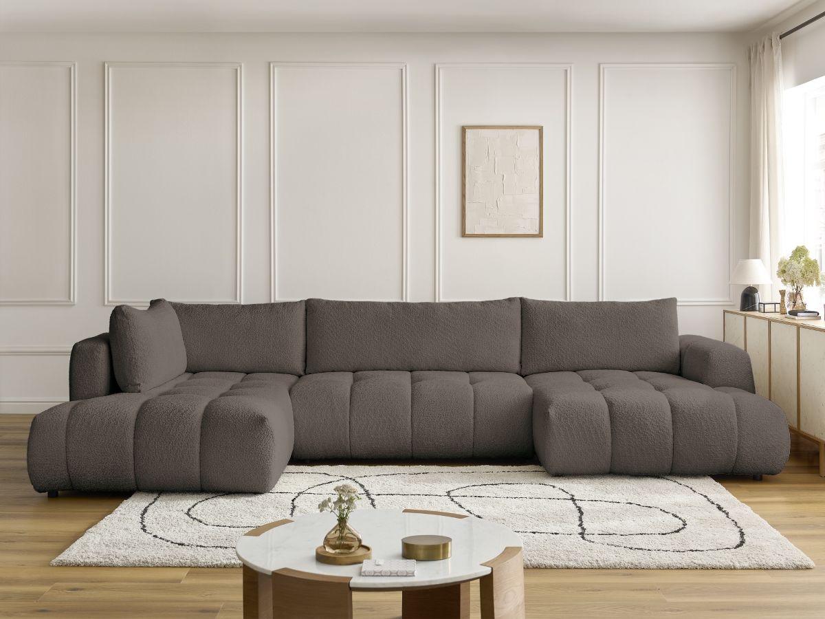 Bobochic Fuji Wohnlandschaft Bouclé-Stoff Braun Ecke rechts