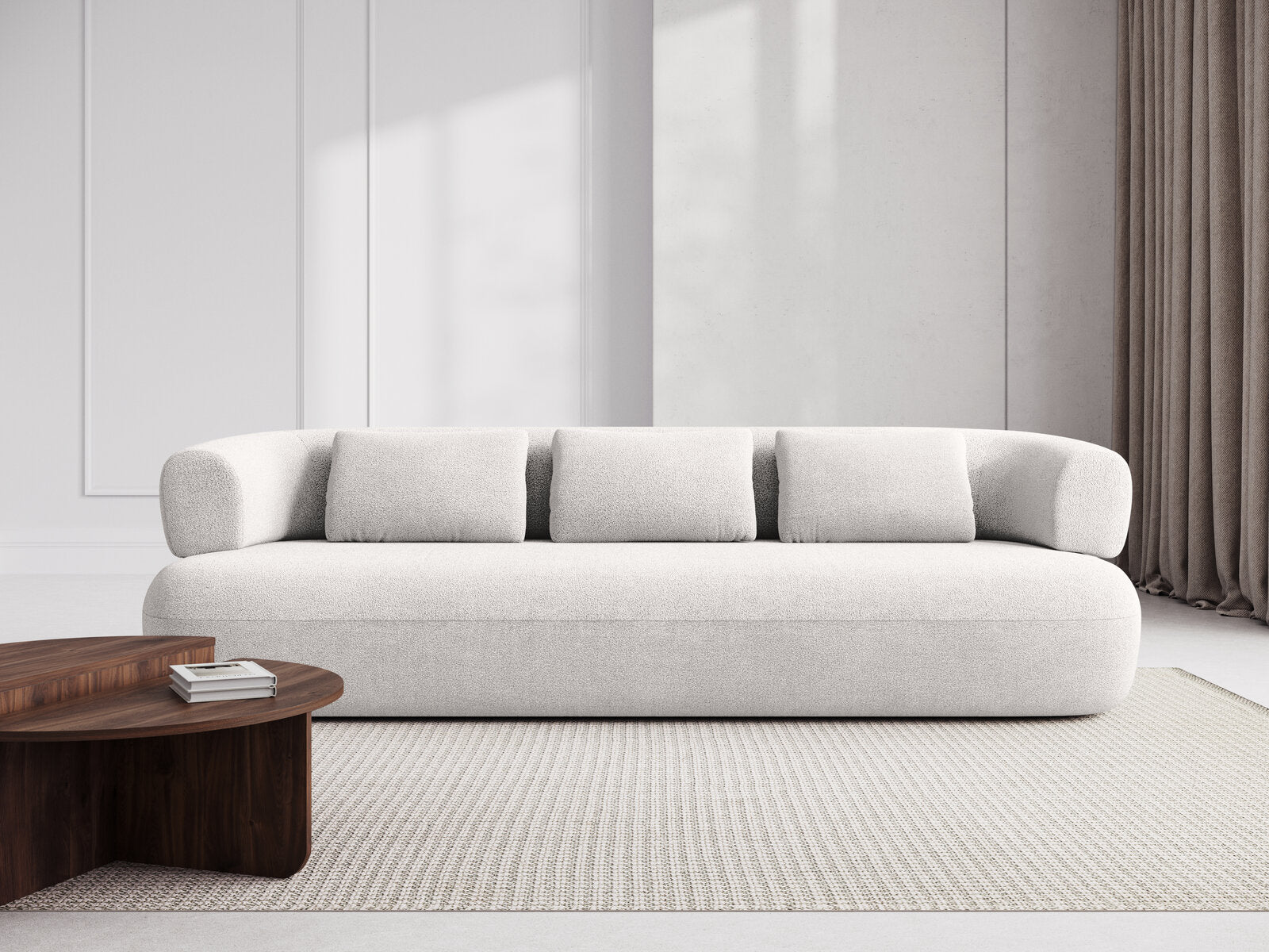 Micadoni Sofa Jenny 3-Sitzer Boucle Now or Never Elfenbein