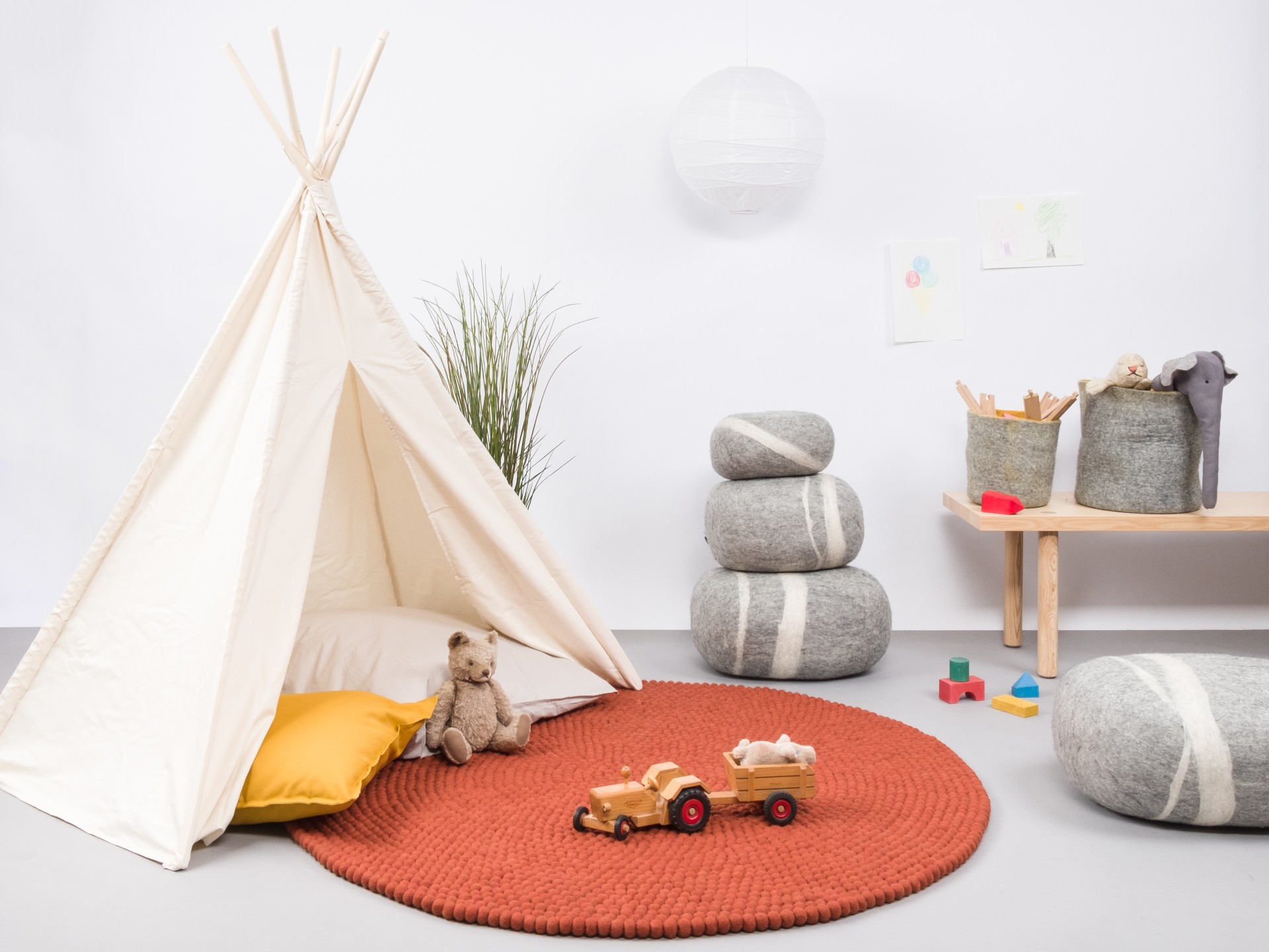 myfelt Lora Filzkugelteppich - 90 cm