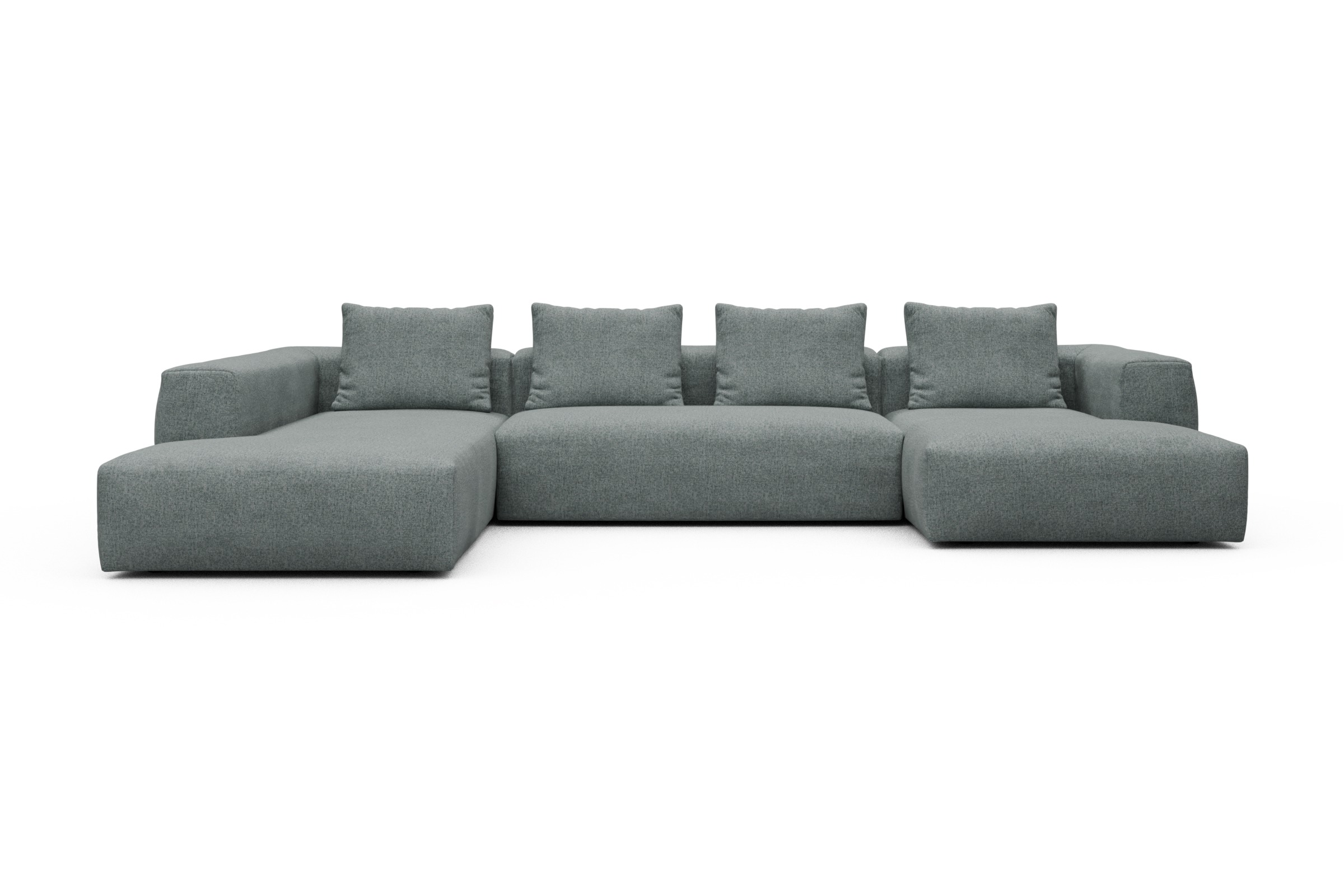 Skandi Home Wohnlandschaft Fred Relax-Ecke links mit 2-Sitzer und Chaiselongue rechts Casone-Light-Mixed-Green moebelfaktor