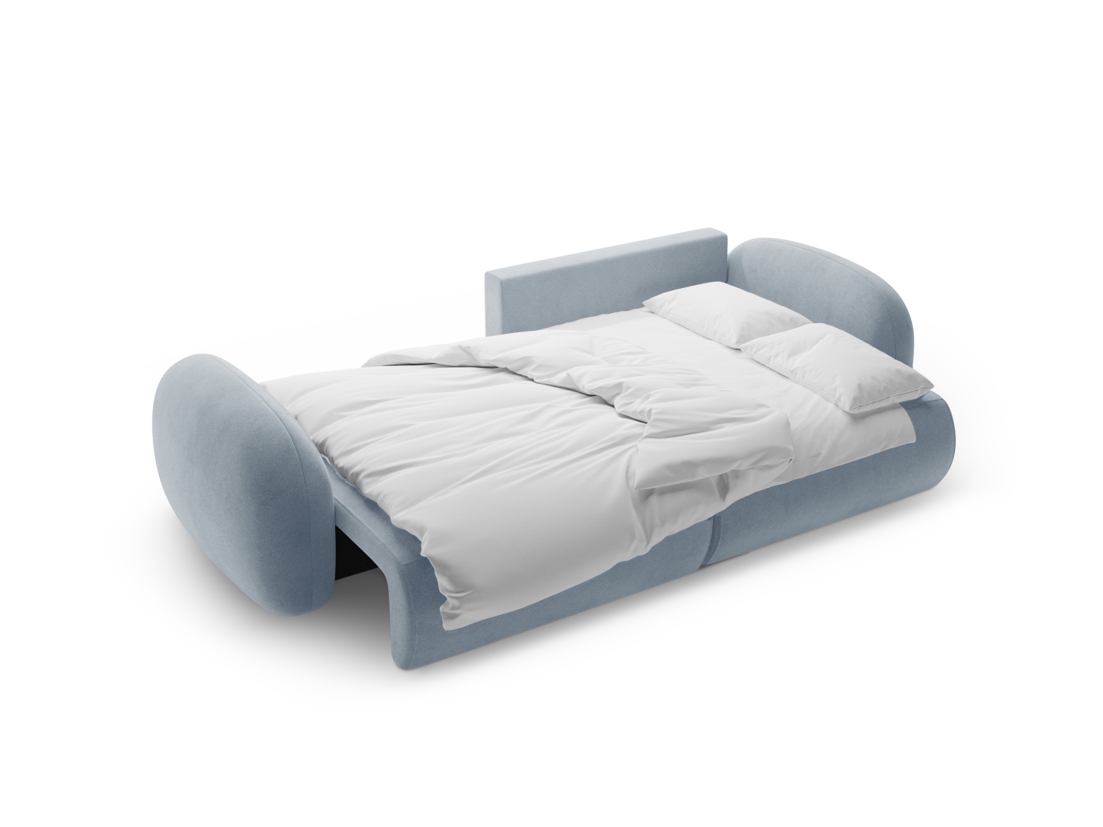 Cosmopolitan Design Wendbares Ecksofa Tonale 4-Sitzer mit Schlaffunktion und Bettkasten Samt Magic Velvet Blaugrau