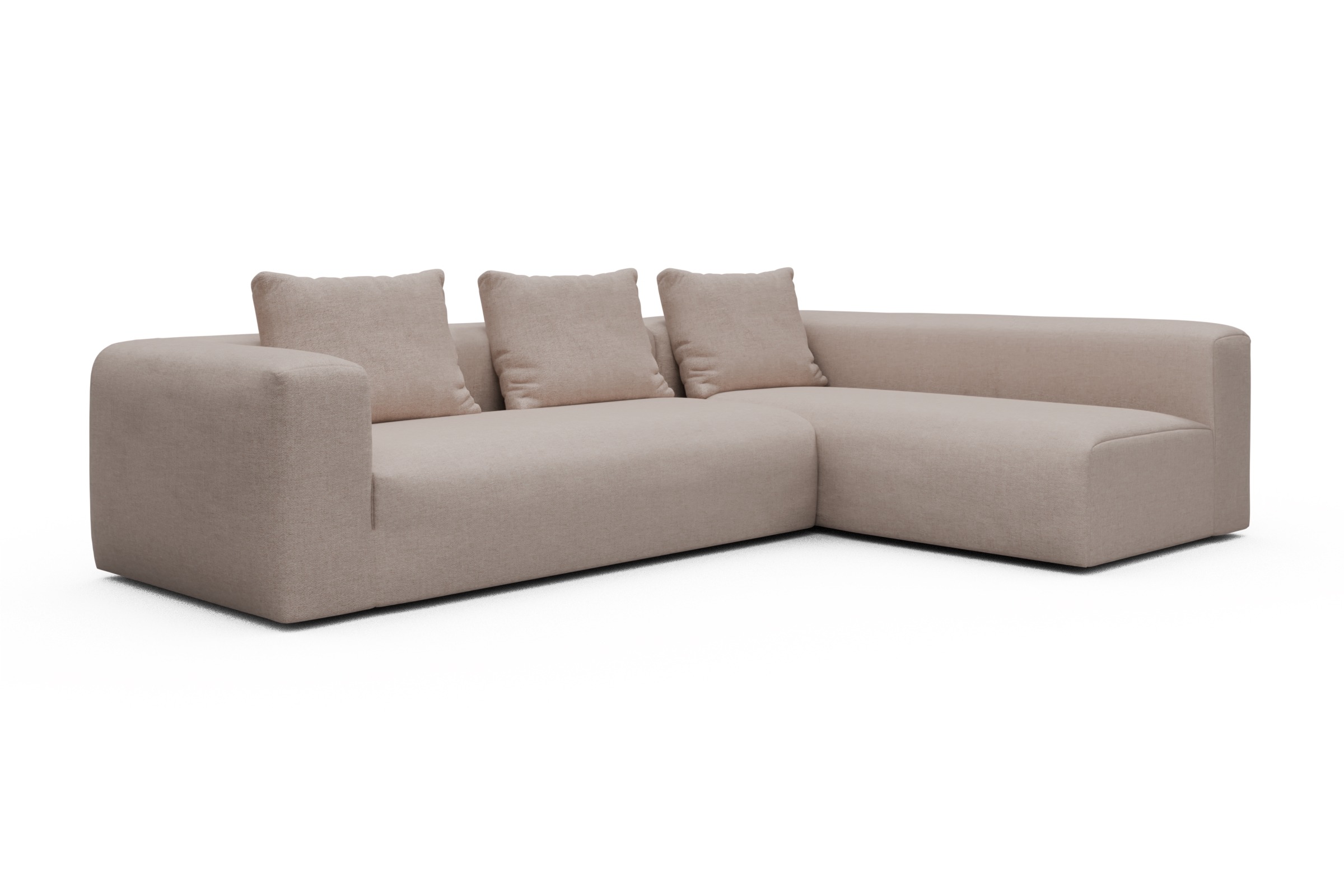 Ecksofa Fred 2x 2,5-Sitzer rechts offen Weda-Sand