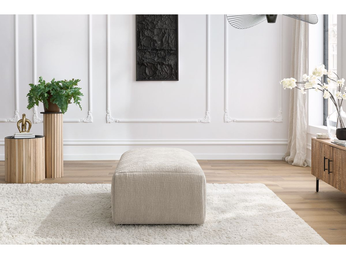 Bobochic Jeanne Pouf 66 × 117 cm Strukturstoff Beige