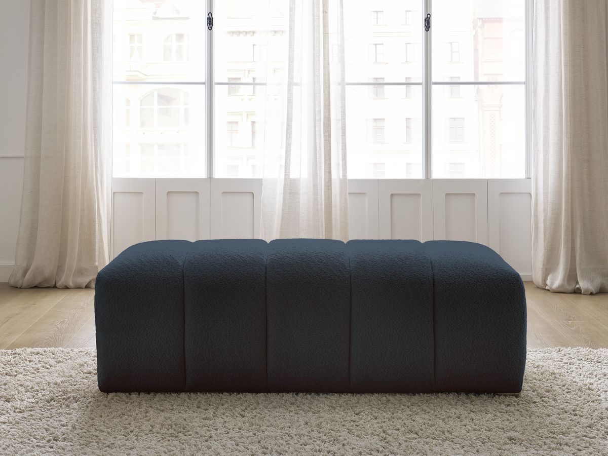 Bobochic Annecy Pouf Bouclé-Stoff Dunkelblau