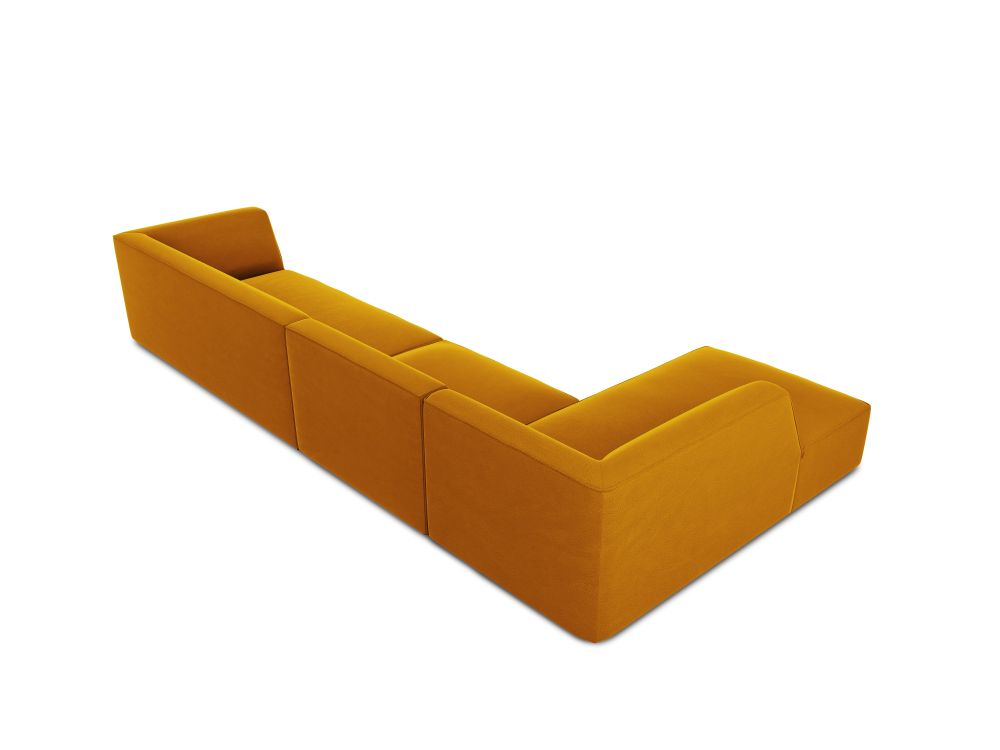 Cosmopolitan Design Ecksofa Siena 5-Sitzer Samt Salvador Gelb Links