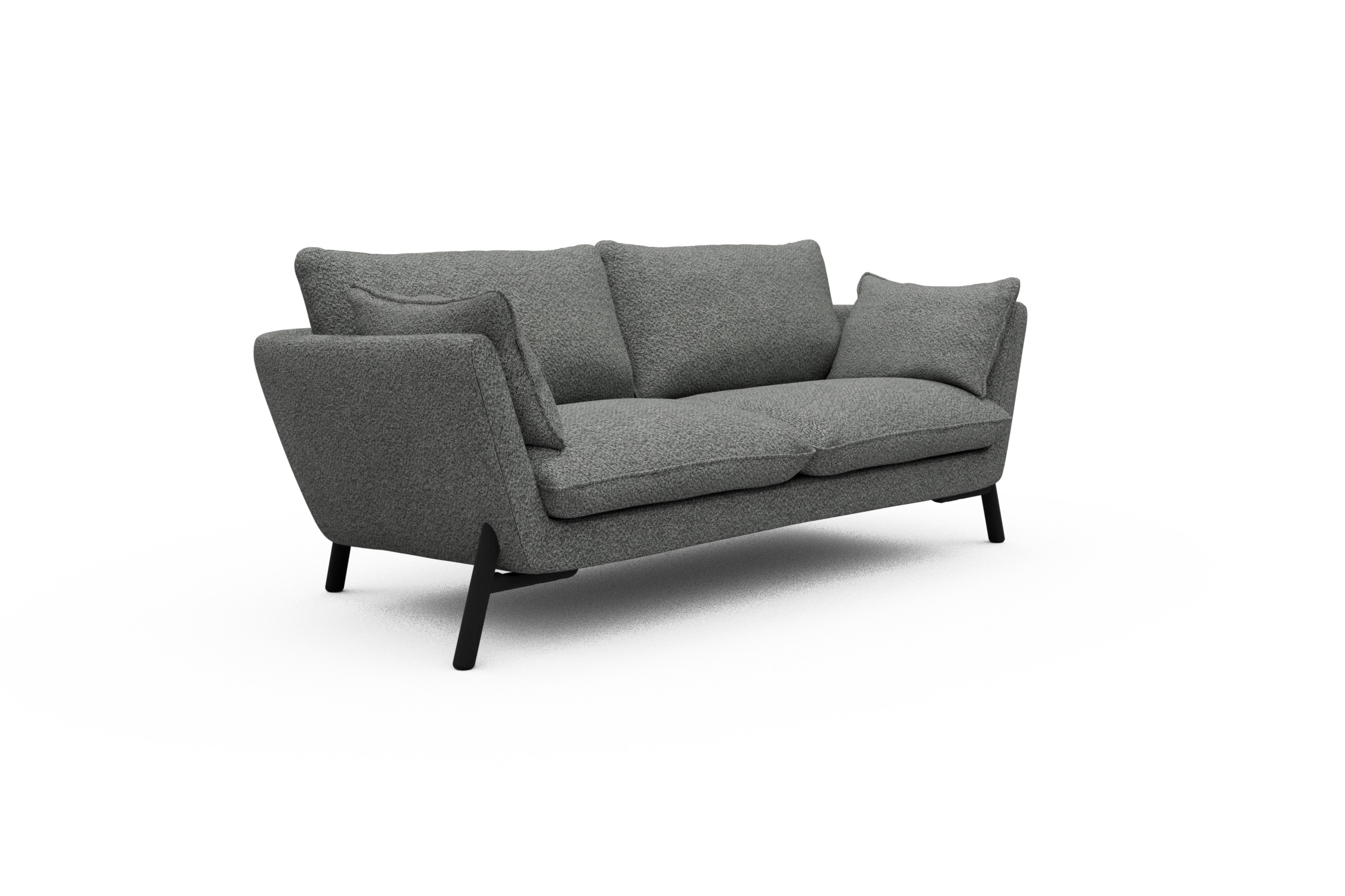 Sofa Emil 2-Sitzer Beinfarbe Eiche Schwarz Vanora-Warm-Grey