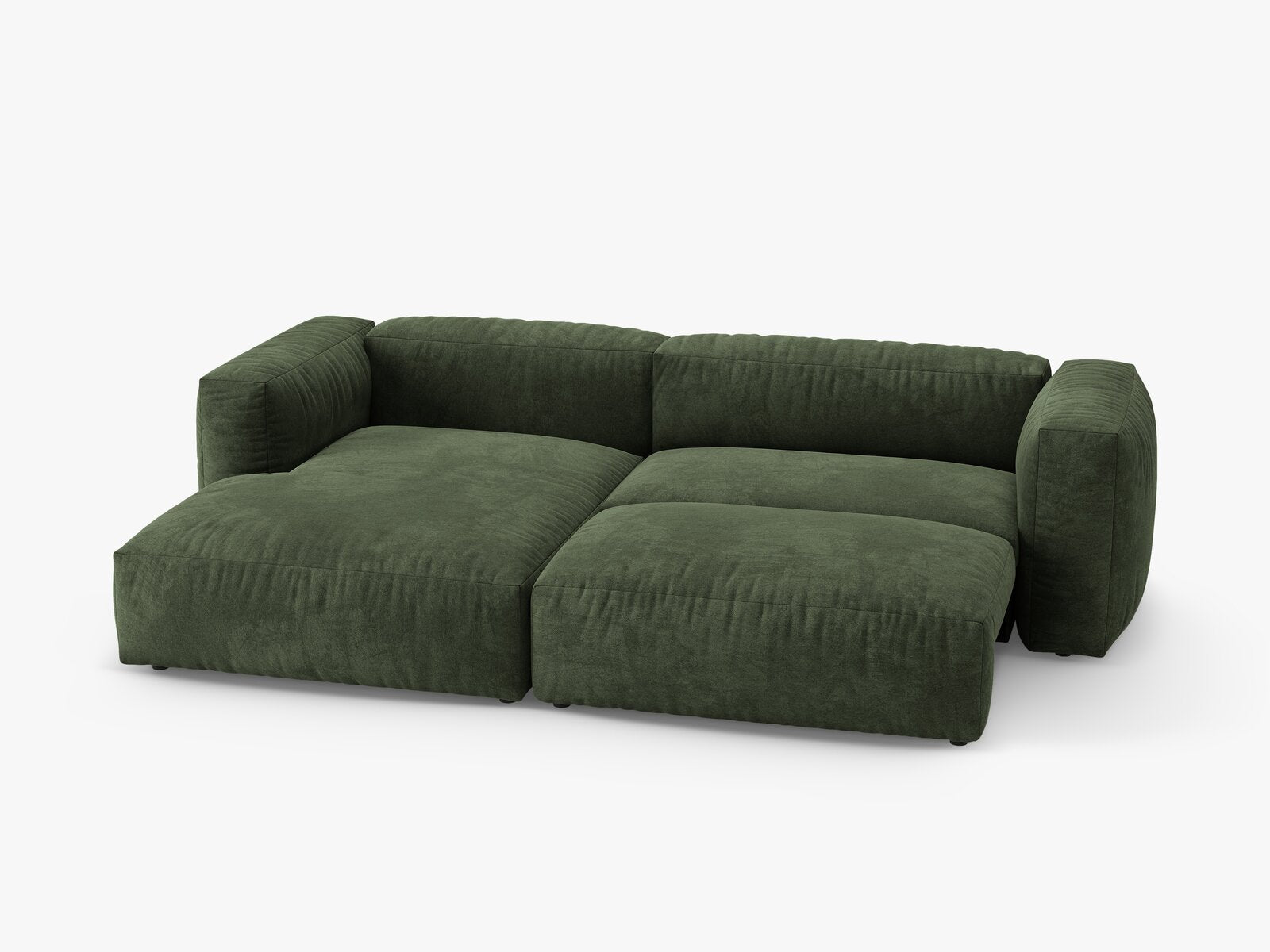 Micadoni Martina Ecksofa 4-Sitzer mit Schlaffunktion Links Samt Vogue Grün