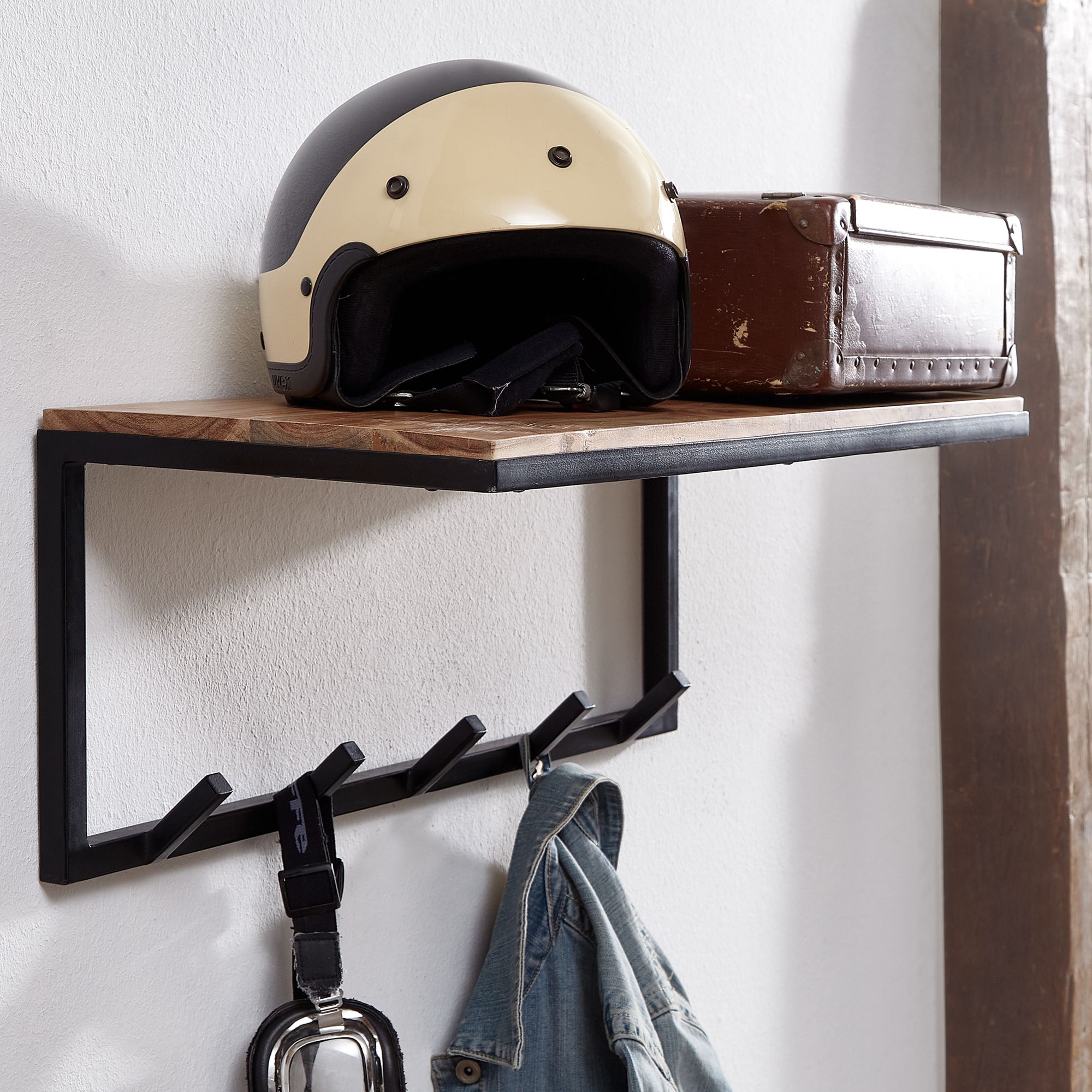 Wandgarderobe Arbaer Akazie Massivholz 70 × 30 × 27 cm