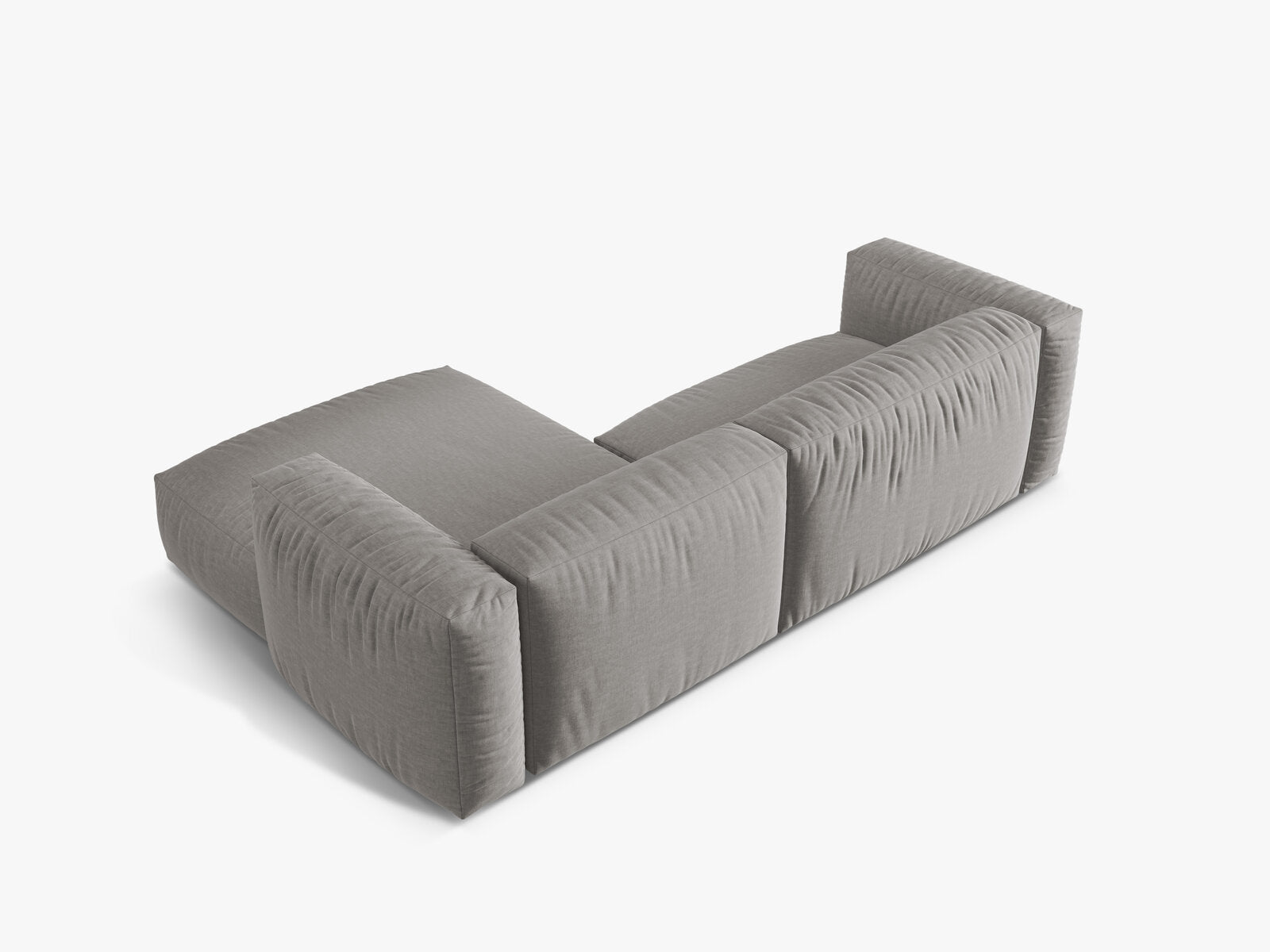 Micadoni Ecksofa Martina 2-Sitzer Rechts Strukturierter Stoff Boston Hellgrau