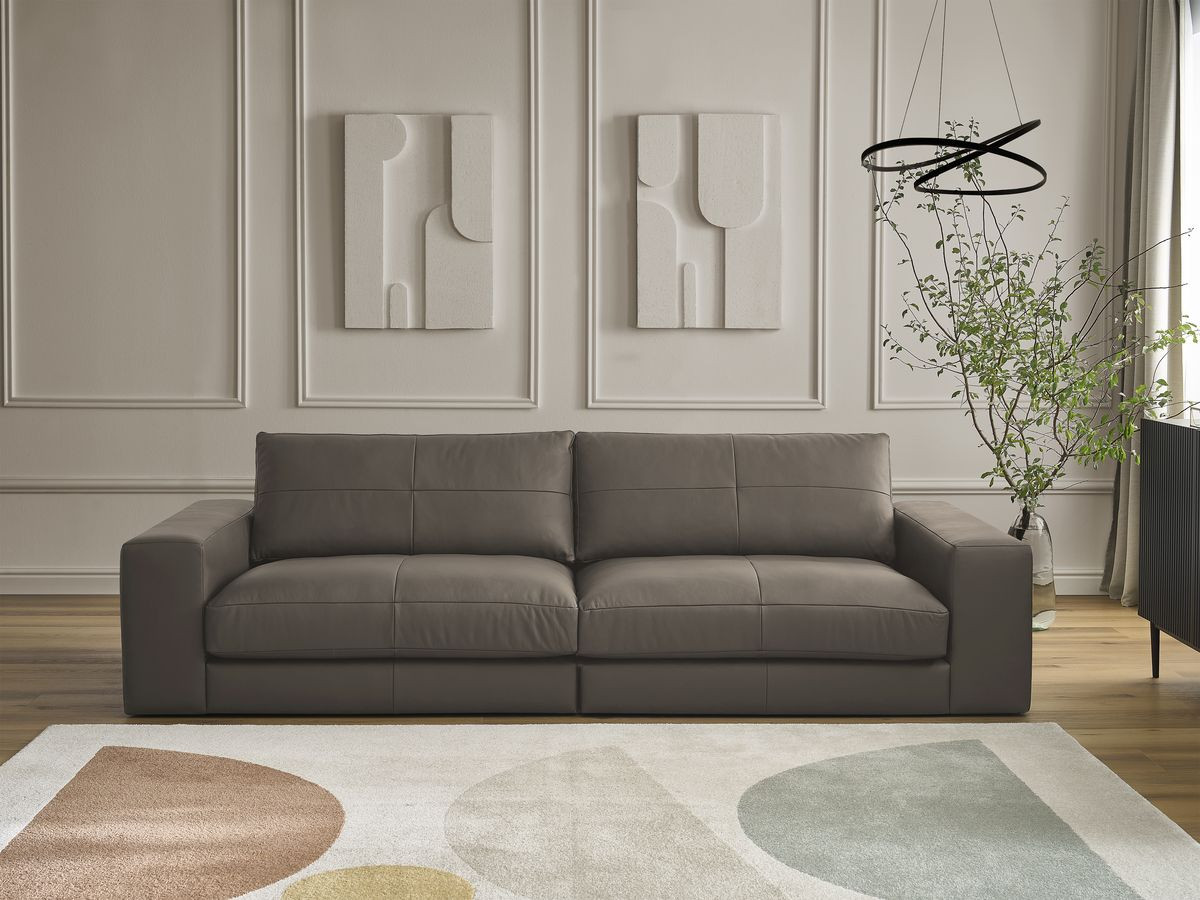 Bobochic Leonard Sofa 3-Sitzer 274 × 109 cm Leder Braun