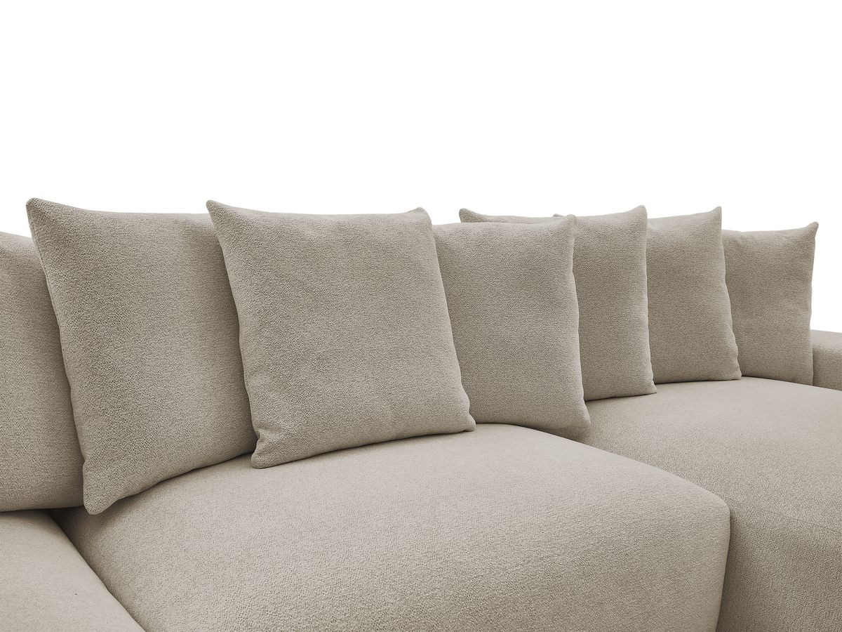 Bobochic Voltaire Wohnlandschaft mit Pouf 420 × 174 cm, Liegefläche 135 × 345 cm Melange-Stoff Taupe