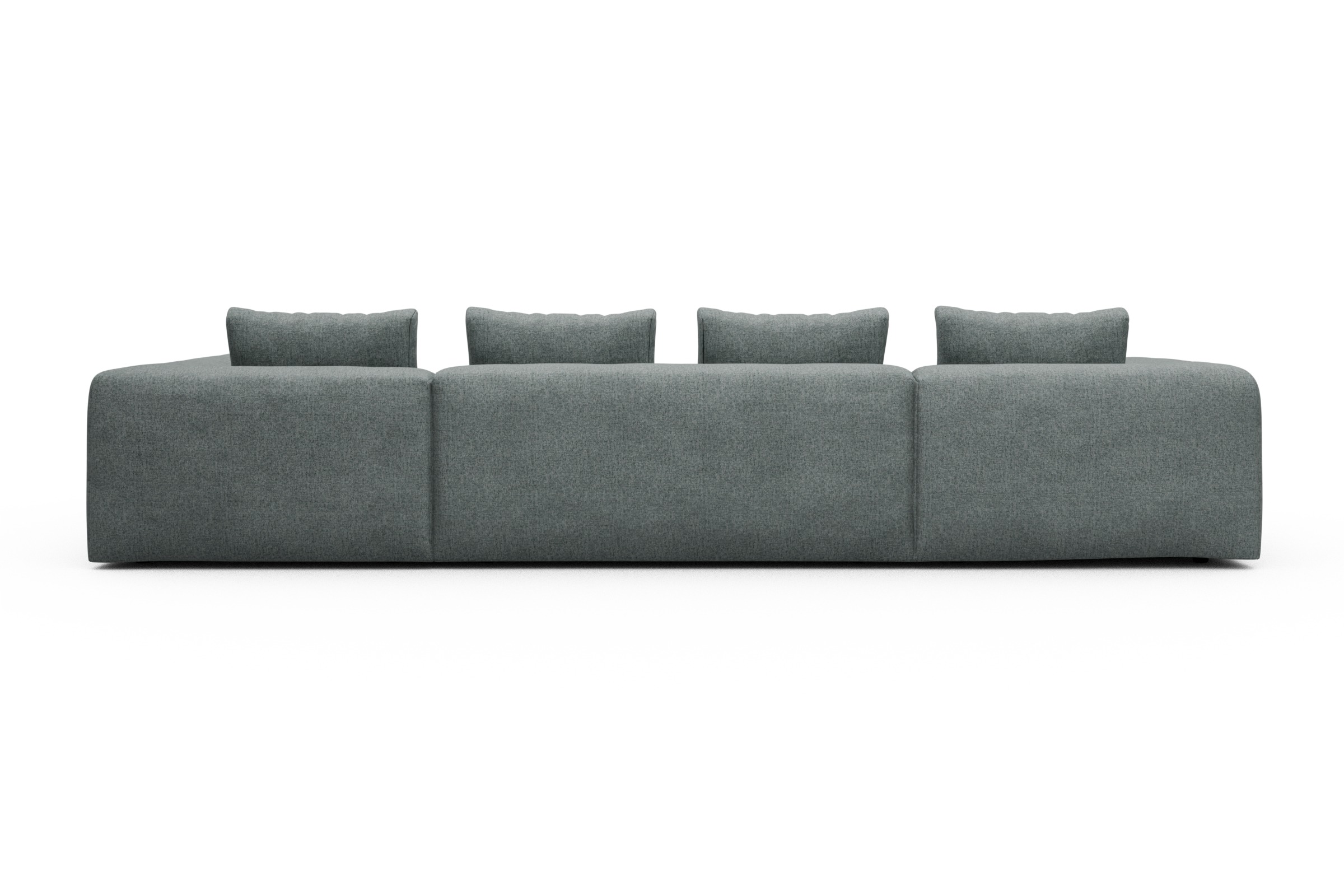 Wohnlandschaft Fred Relax-Ecke rechts mit 2-Sitzer und Chaiselongue links Casone-Light-Mixed-Green