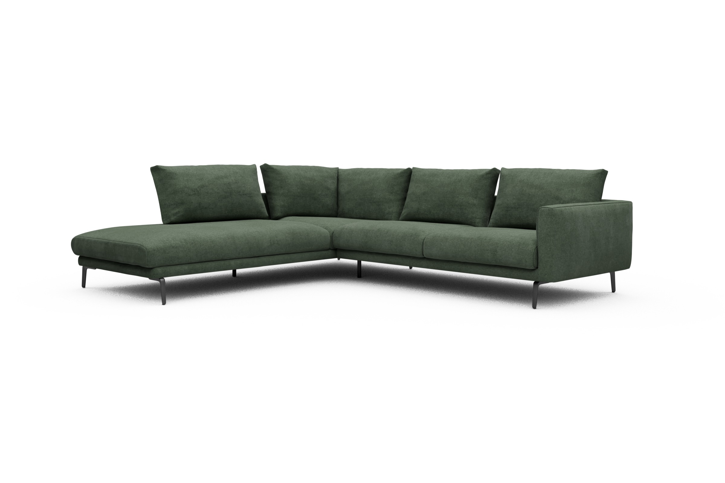Ecksofa Karl Relax-Ecke links mit 2,5-Sitzer Casone-Forest-Green
